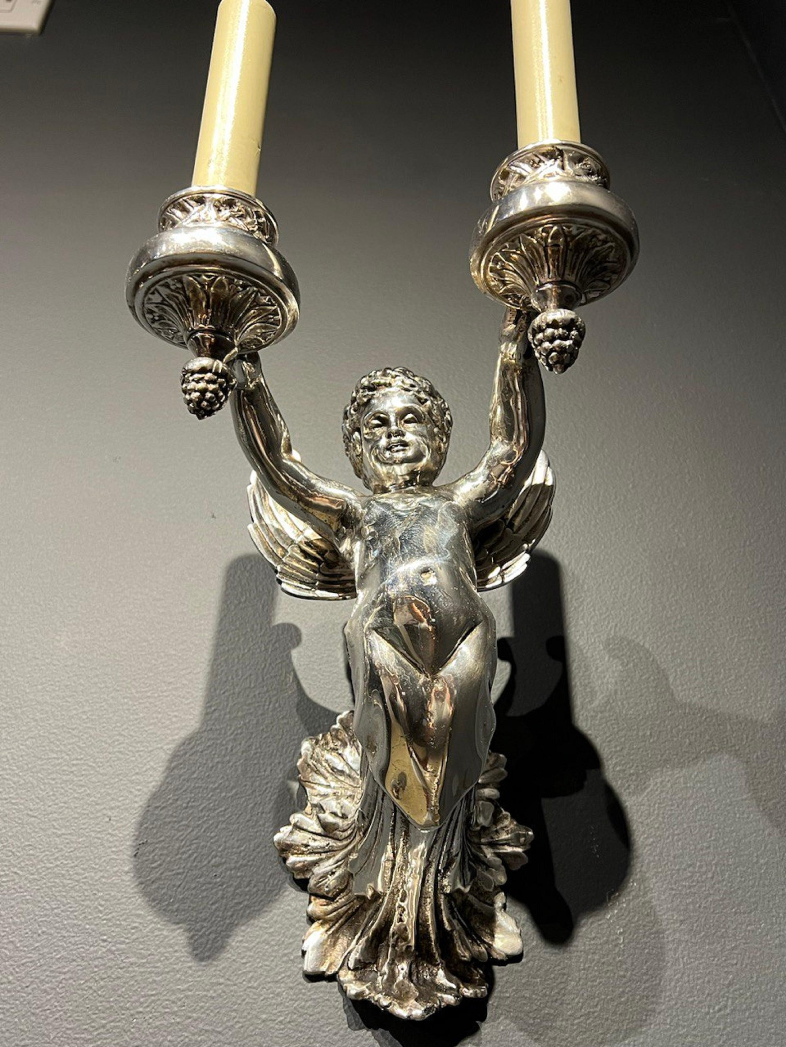 1940’s English Angel Sconces In Good Condition In New York, NY