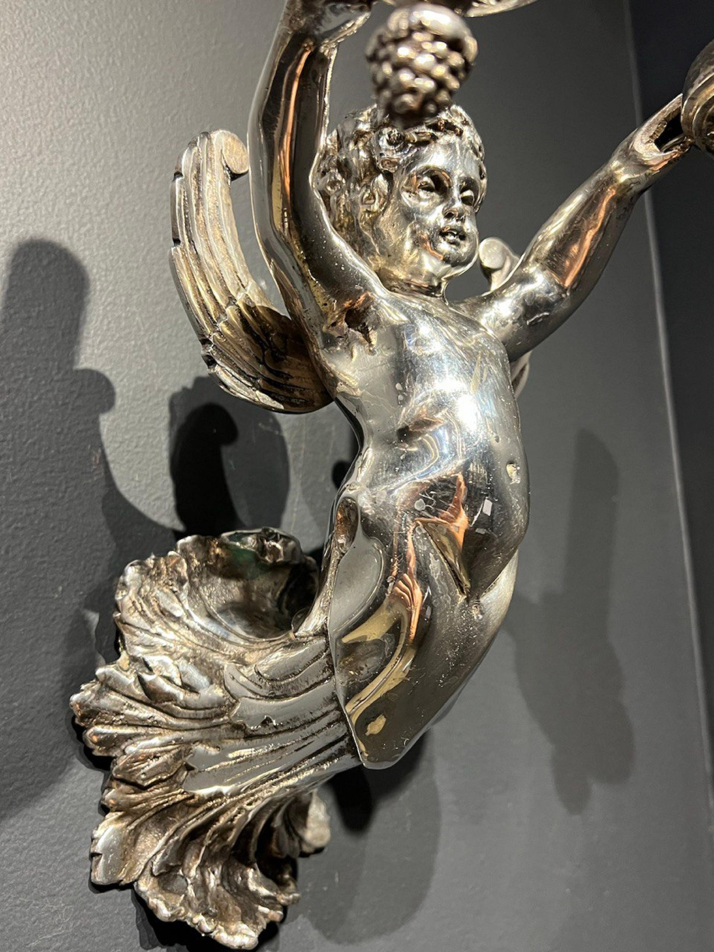 Silver 1940’s English Angel Sconces