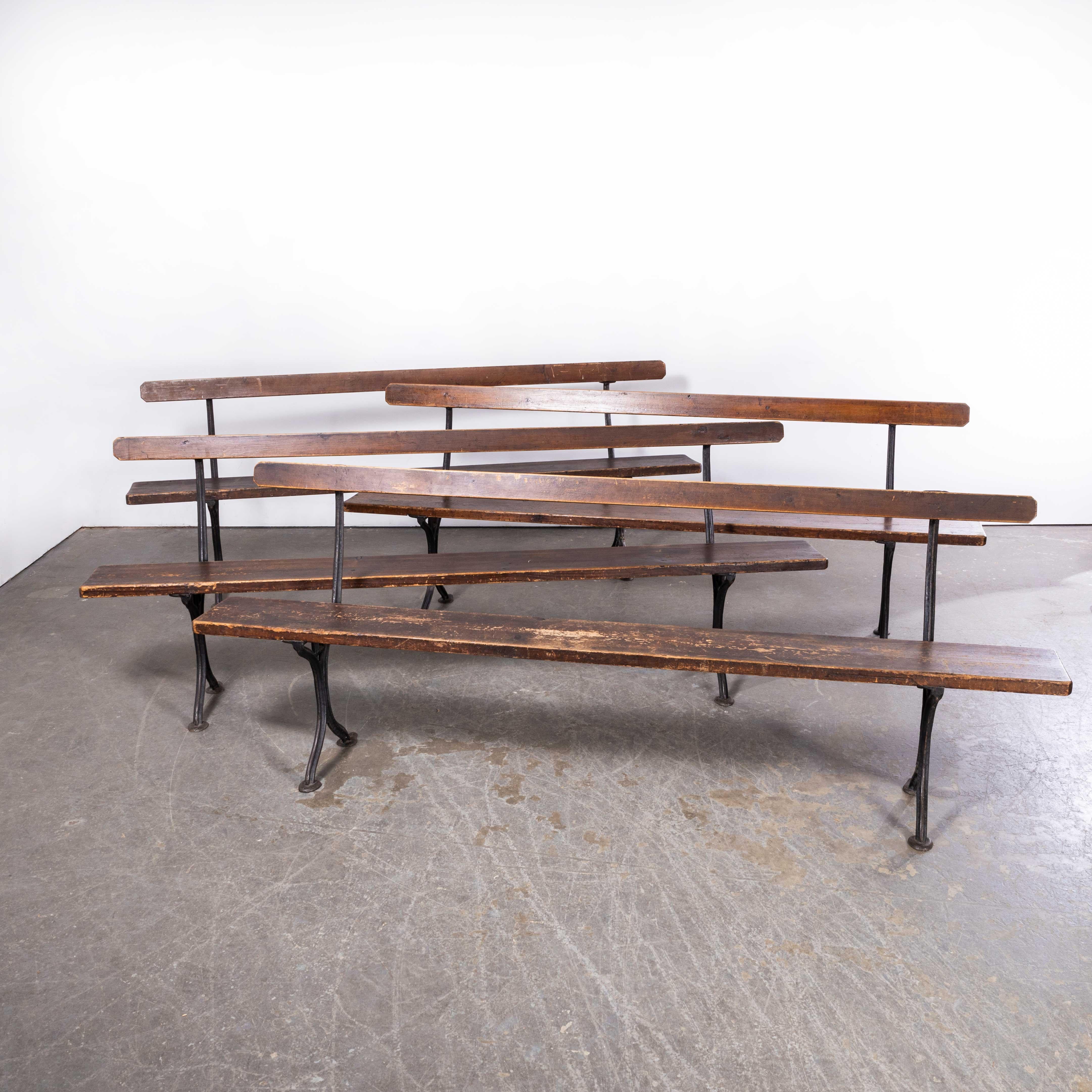 1940's English Cast Metal Church Benches - Several Available In Good Condition For Sale In Hook, Hampshire