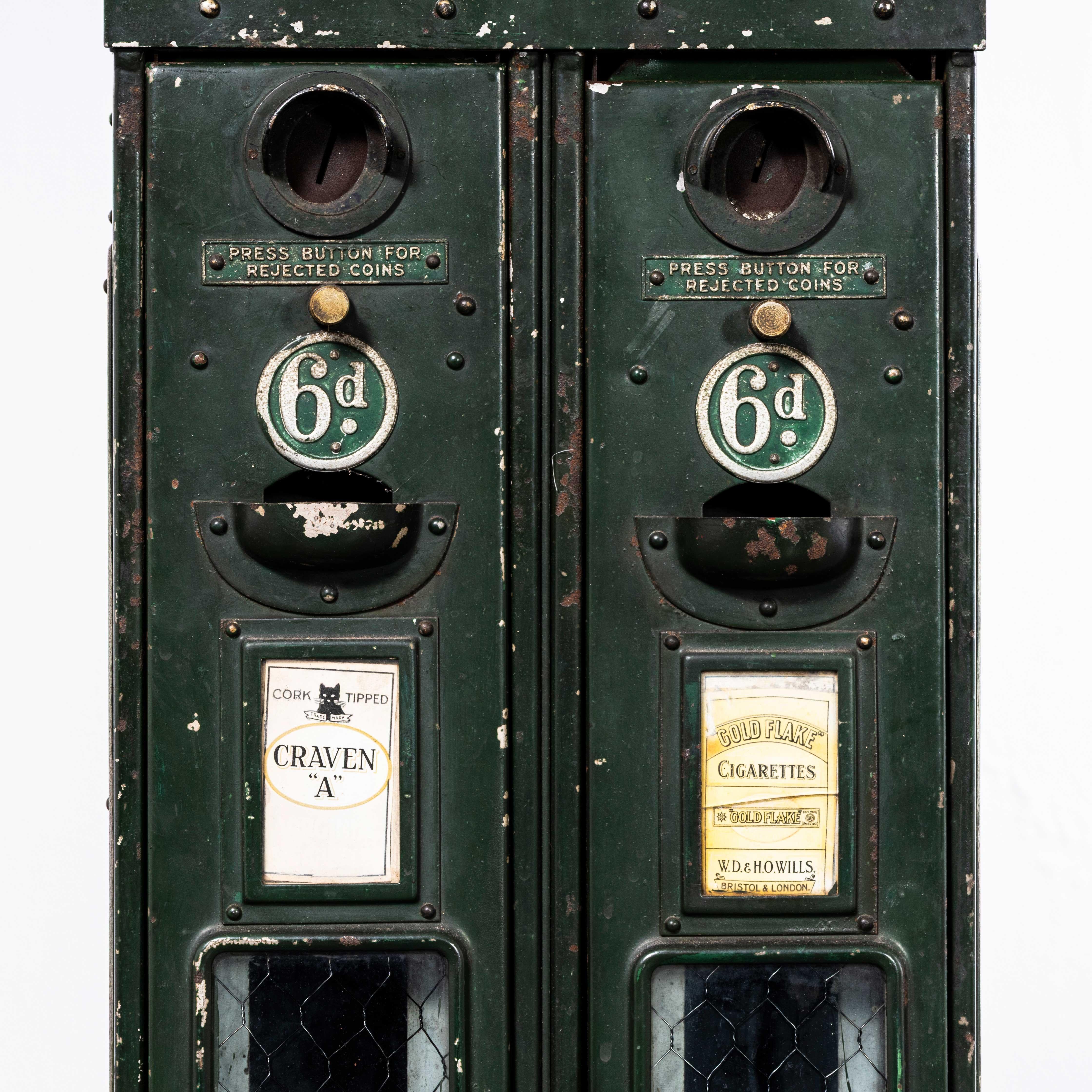 Sheet Metal 1940's English Cigarette Disposal Vending Machine For Sale