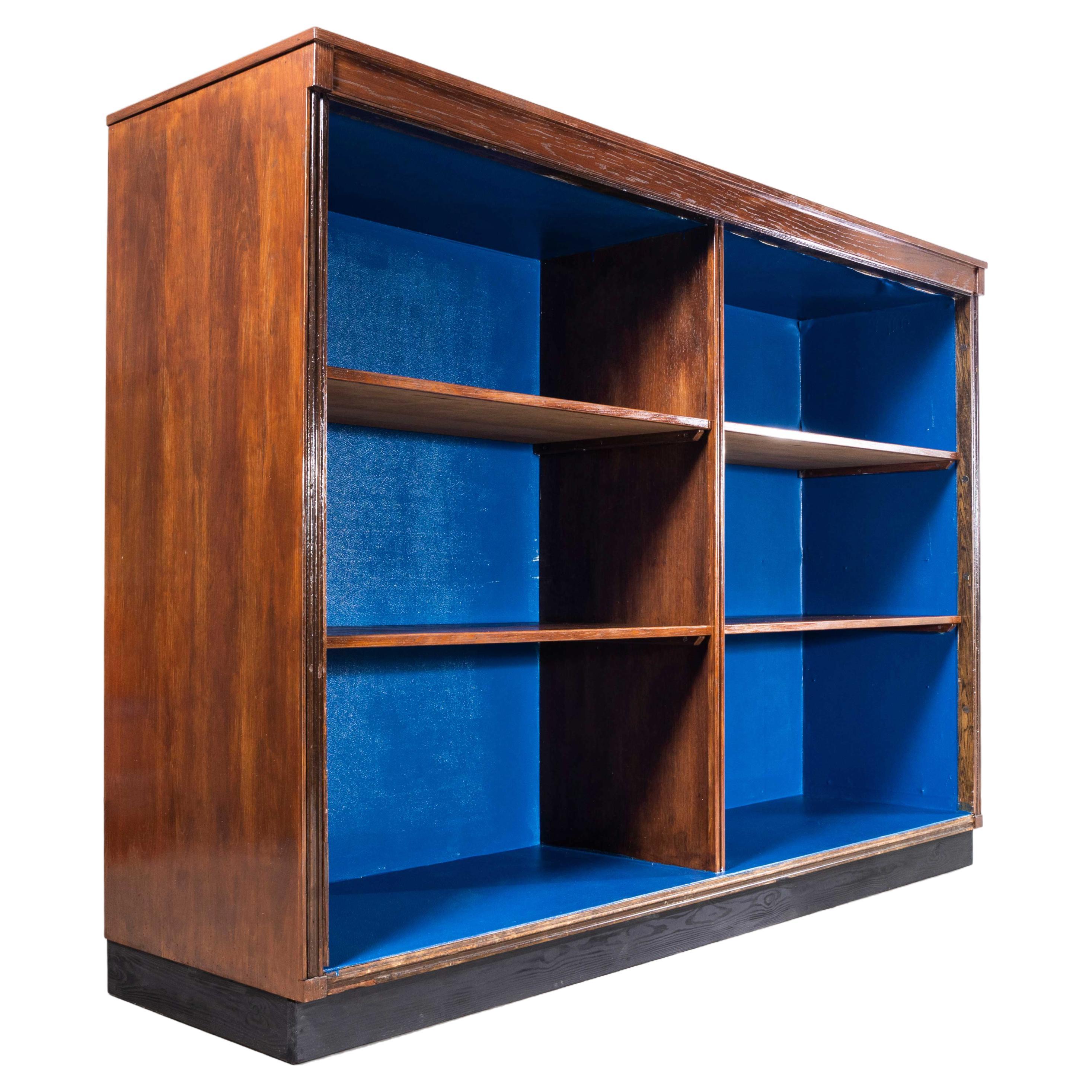 1940's English Large Oak Library Shelving Unit