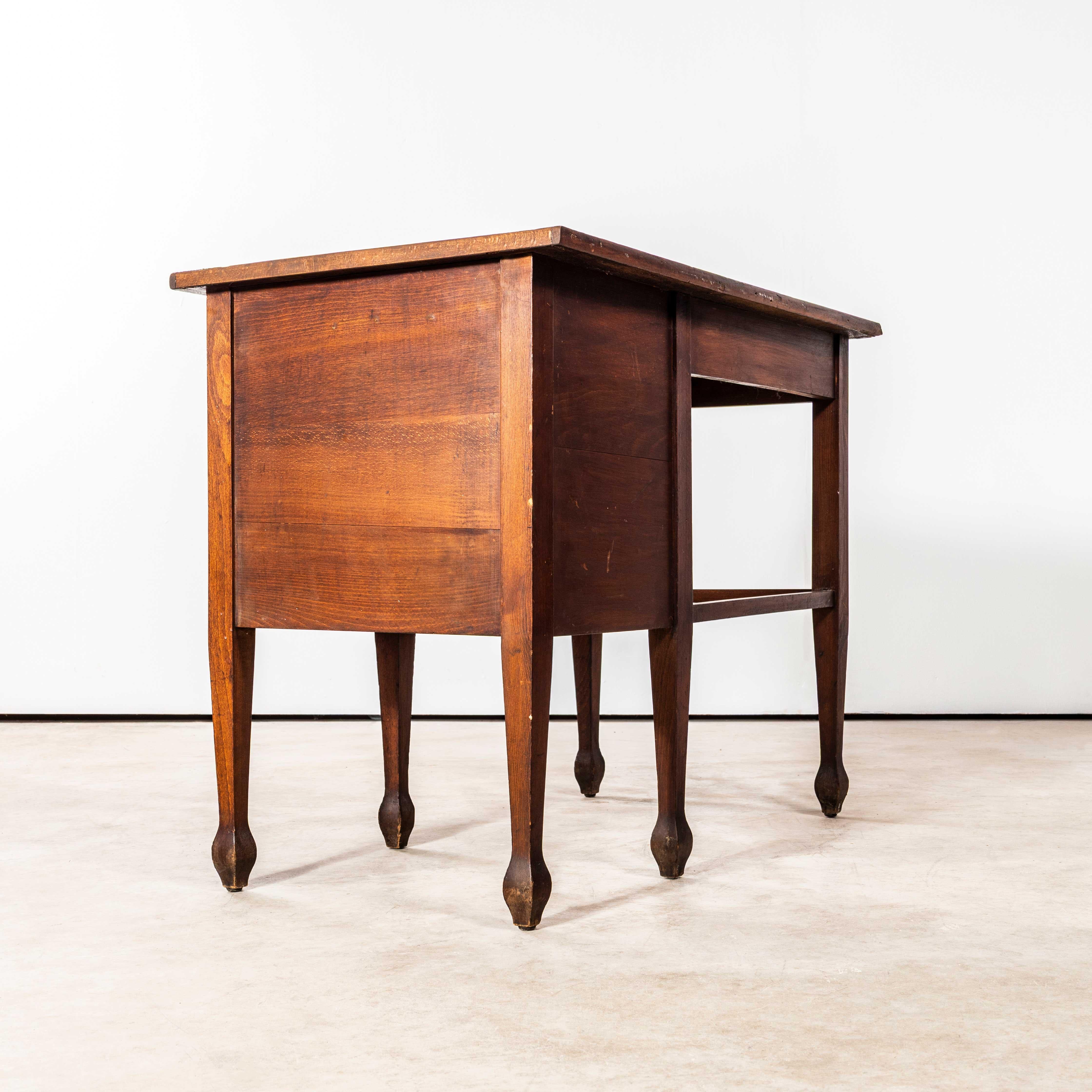 1940's English Oak Compact Desk - Four Drawer For Sale 3
