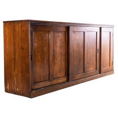 1940's English Oak Library Low Oak And Pitch Pine Cabinet