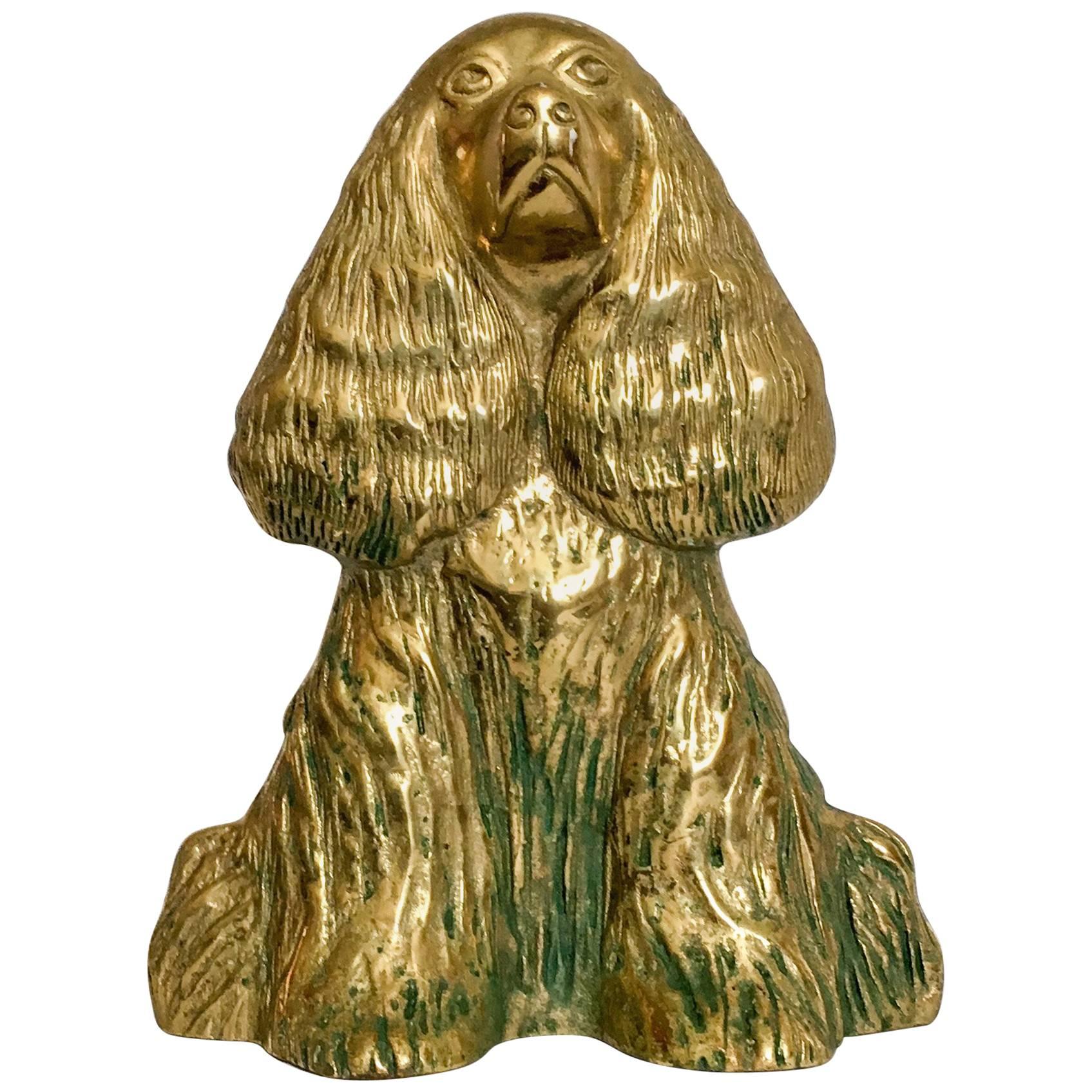 1940s English Spaniel Dog Doorstop by Virginia Metalcrafters