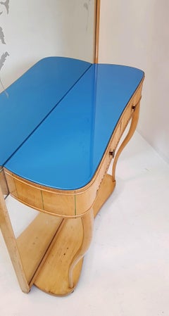 Specchio consolle da ingresso del Mid Century in frassino, Italia