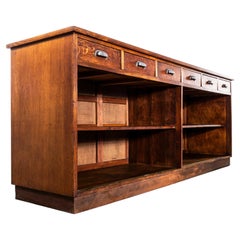 1940’s Épicerie Scrubbed Oak Shop Counter – Six Drawers