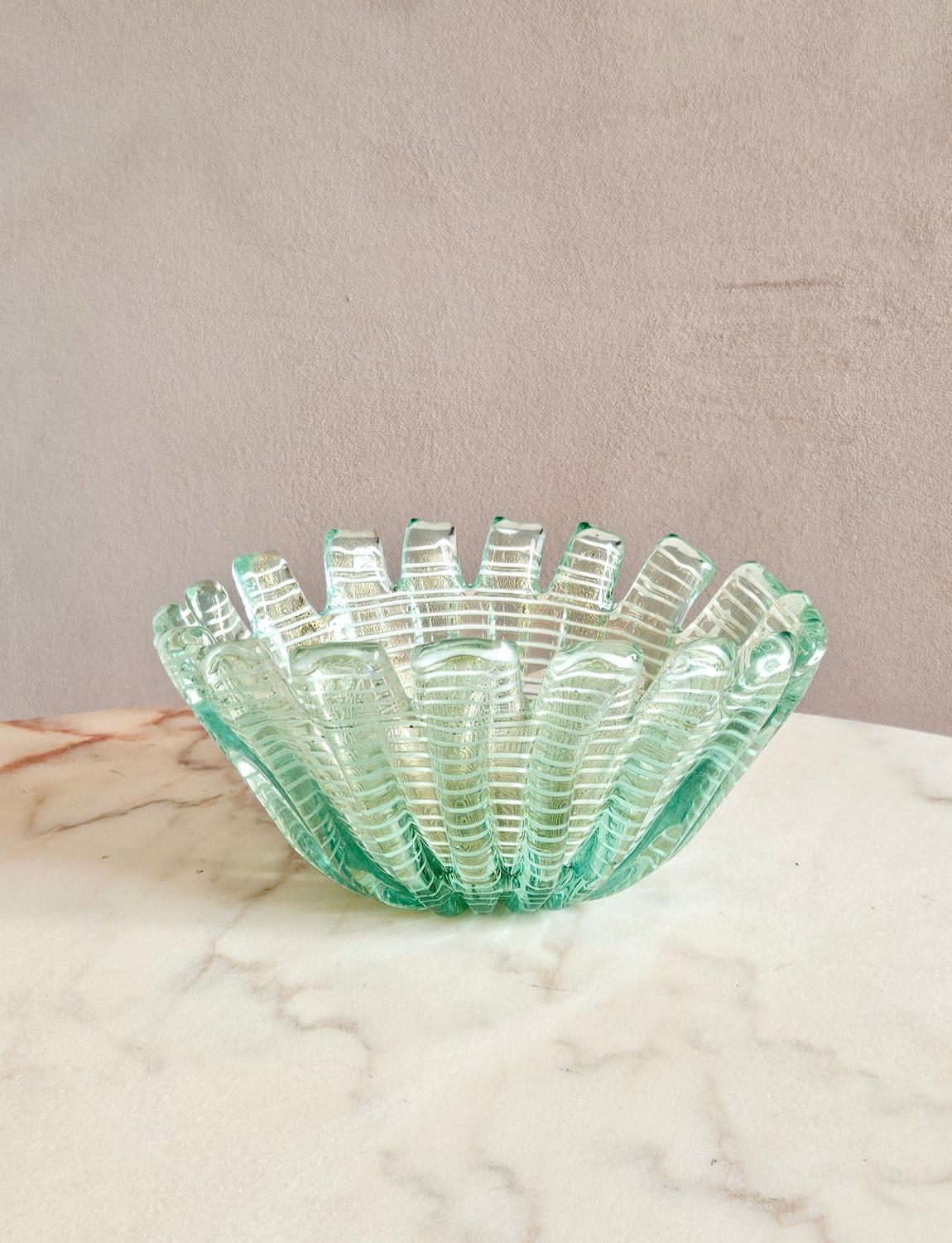 1940s Ercole Barovier Zebra Bowl 1