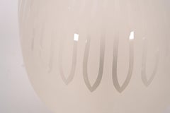 A Rare Set of Three 1940s Etched Glass Flush Mount
