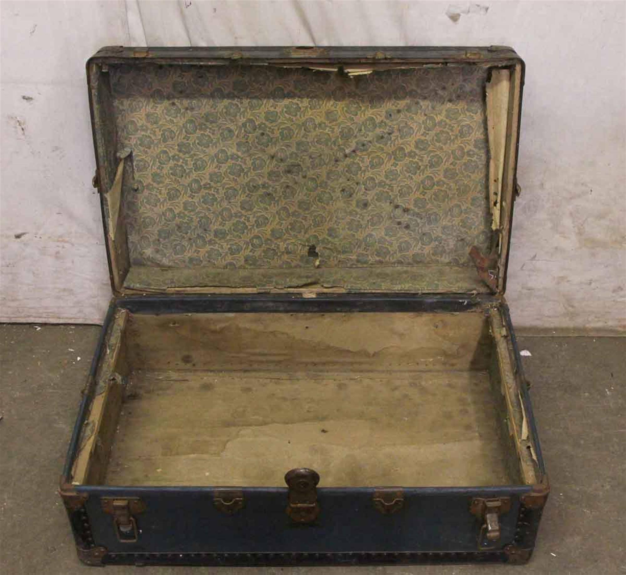 French 1940s European Blue Vintage Trunk