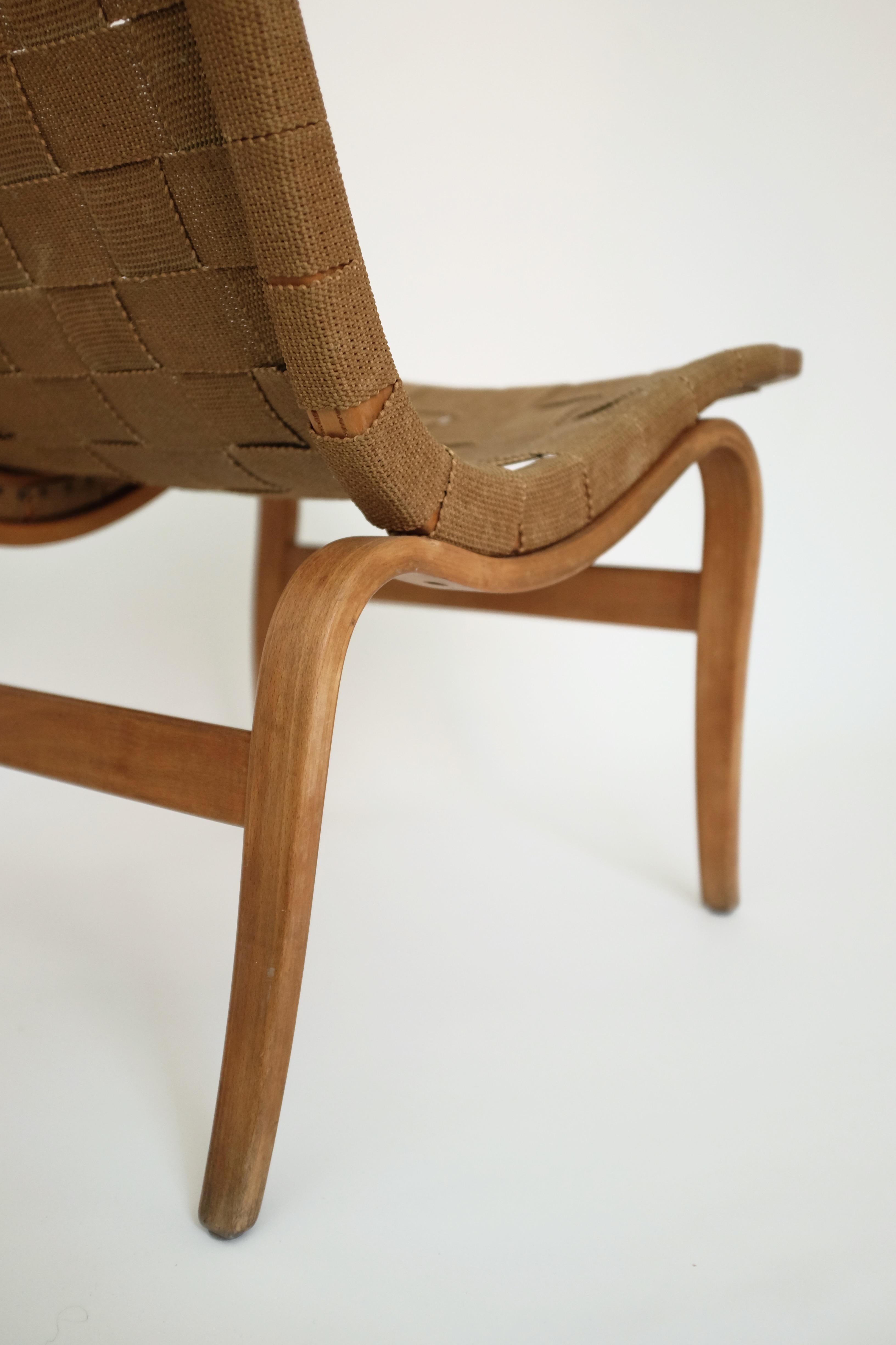 1940's Eva Chair by Bruno Mathsson In Good Condition For Sale In Brooklyn, NY