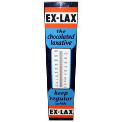 1940s Ex-Lax "The Chocolate Laxative" Porcelain Thermometer