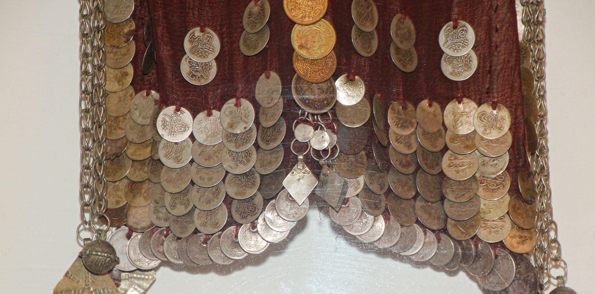 1940s Face Veil, Sinai Bedouin Desert Garment Nikab Framed Collectible For Sale 2