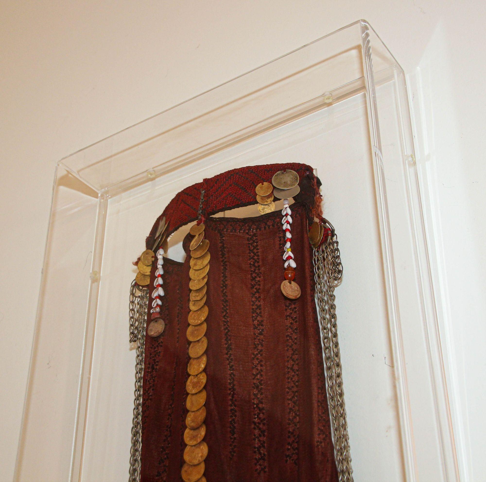 1940s Face Veil, Sinai Bedouin Desert Garment Nikab Framed Collectible For Sale 3