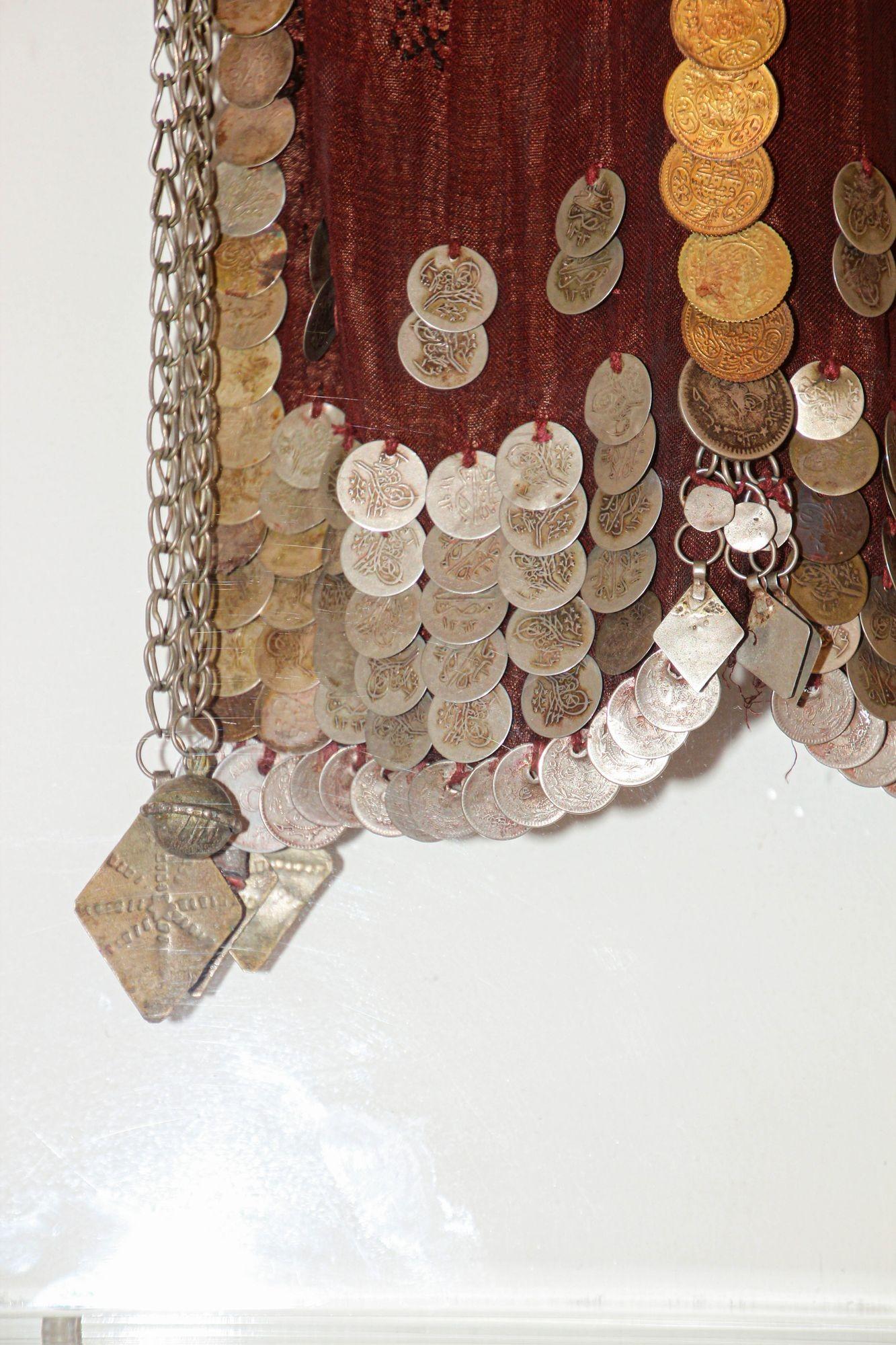 20th Century 1940s Face Veil, Sinai Bedouin Desert Garment Nikab Framed Collectible For Sale