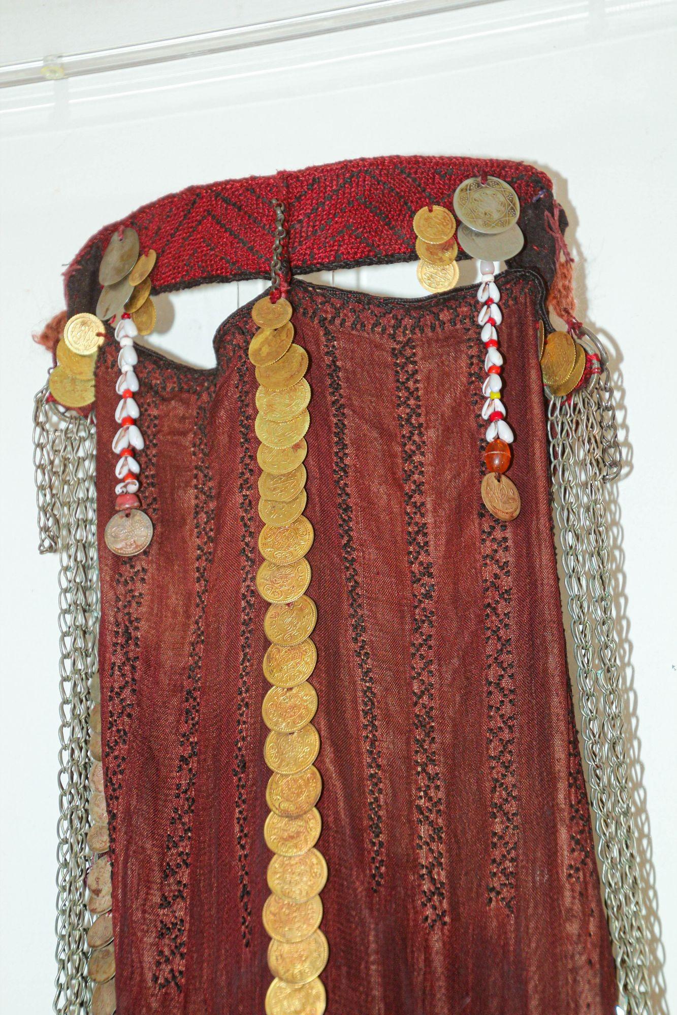 1940s Face Veil, Sinai Bedouin Desert Garment Nikab Framed Collectible For Sale 1