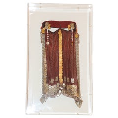 1940s Face Veil, Sinai Bedouin Desert Garment Nikab Framed Collectible