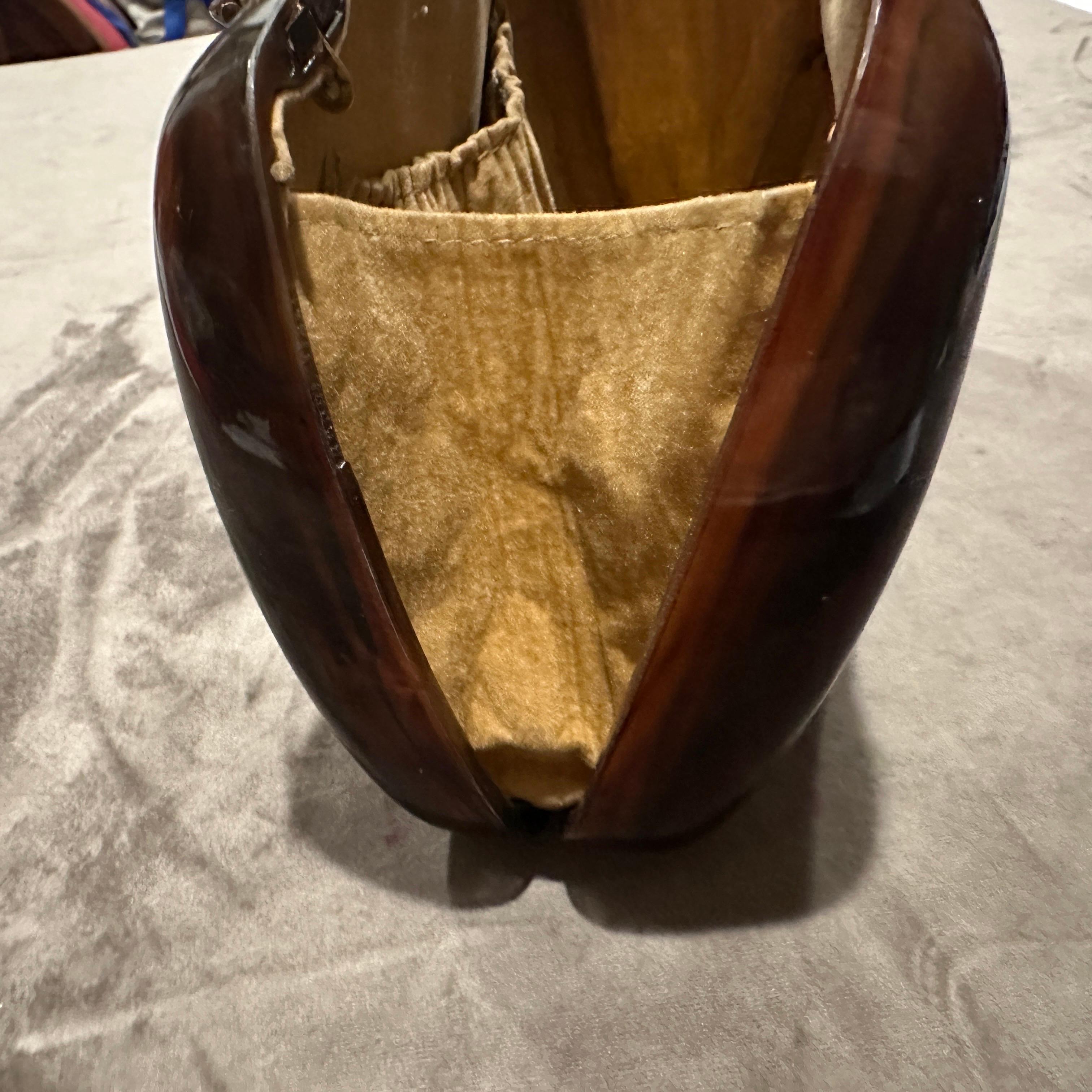 1940s Faux Tortoiseshell Bakelite and Brass Italian Evening Bag For Sale 3