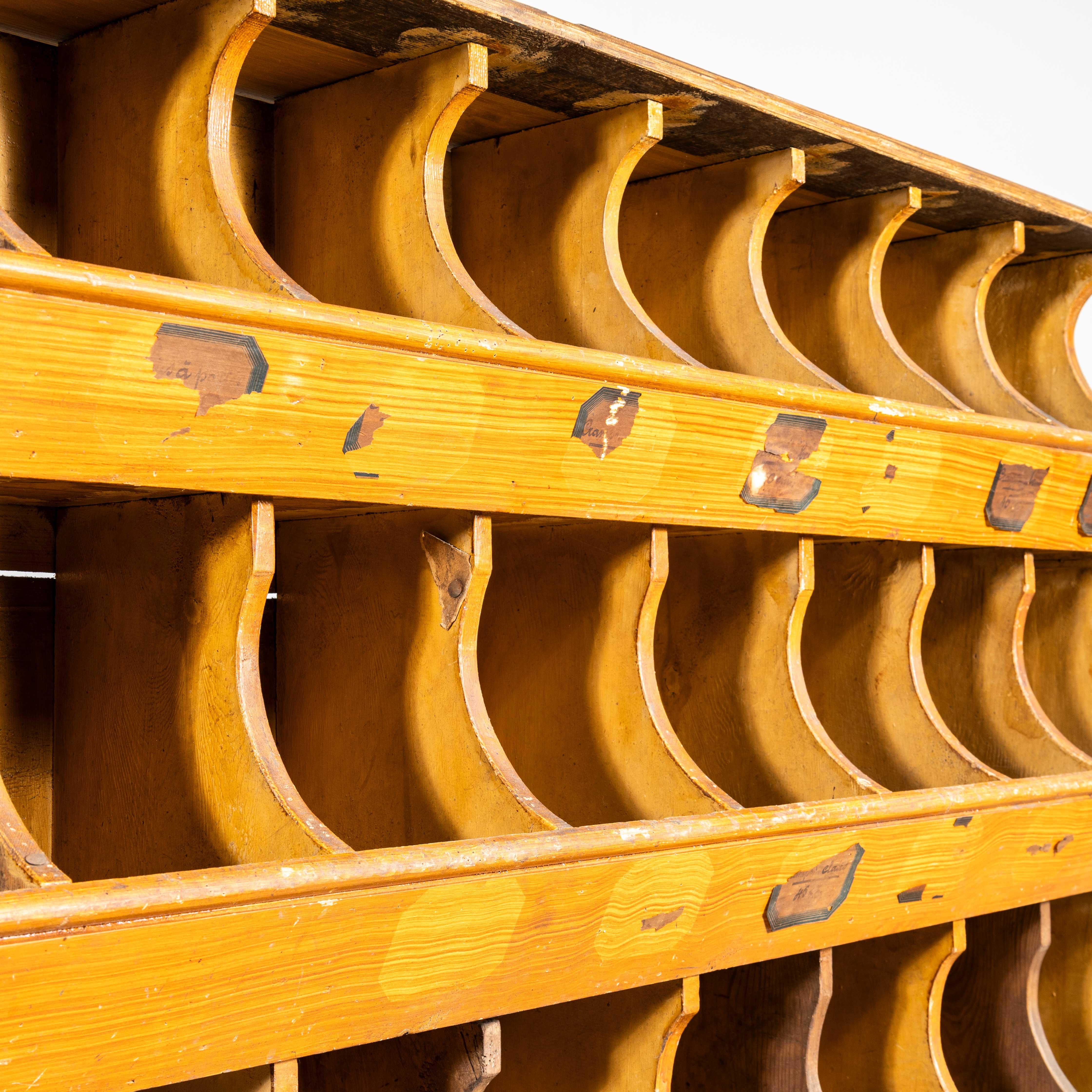 1940's Faux Wood Workshop Shelving - Pigeon Hole Bins (3231) In Good Condition In Hook, Hampshire
