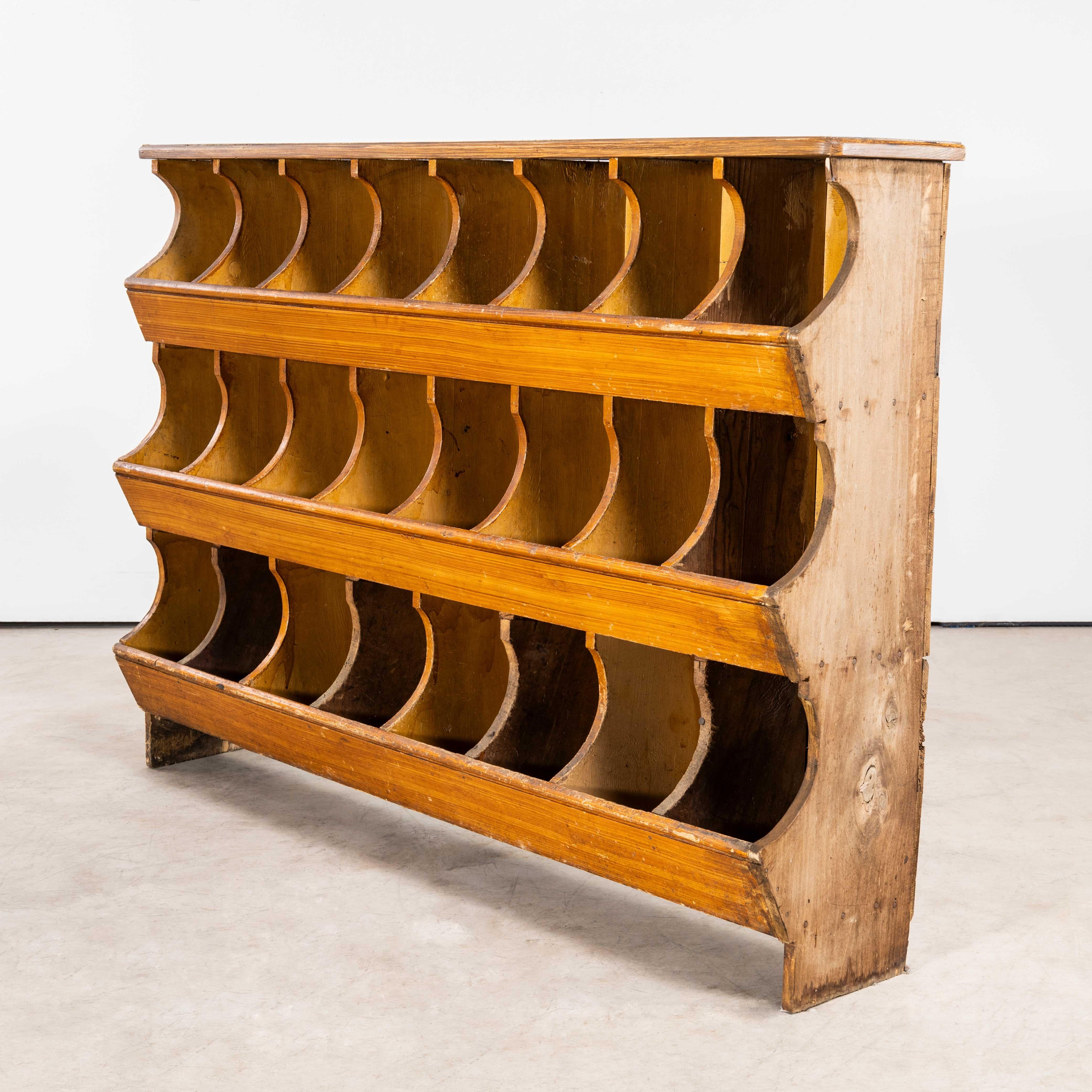 Pine 1940's Faux Wood Workshop Shelving - Pigeon Hole Bins (3232)