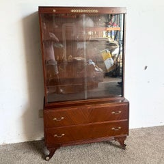 1940s Federal Flamed Mahogany China/Display Cabinet by Rway