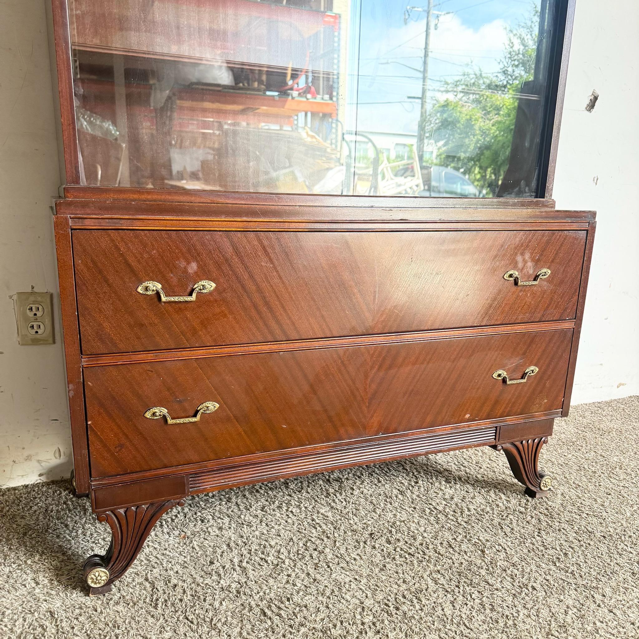 American 1940s Federal Flamed Mahogany China/Display Cabinet by Rway