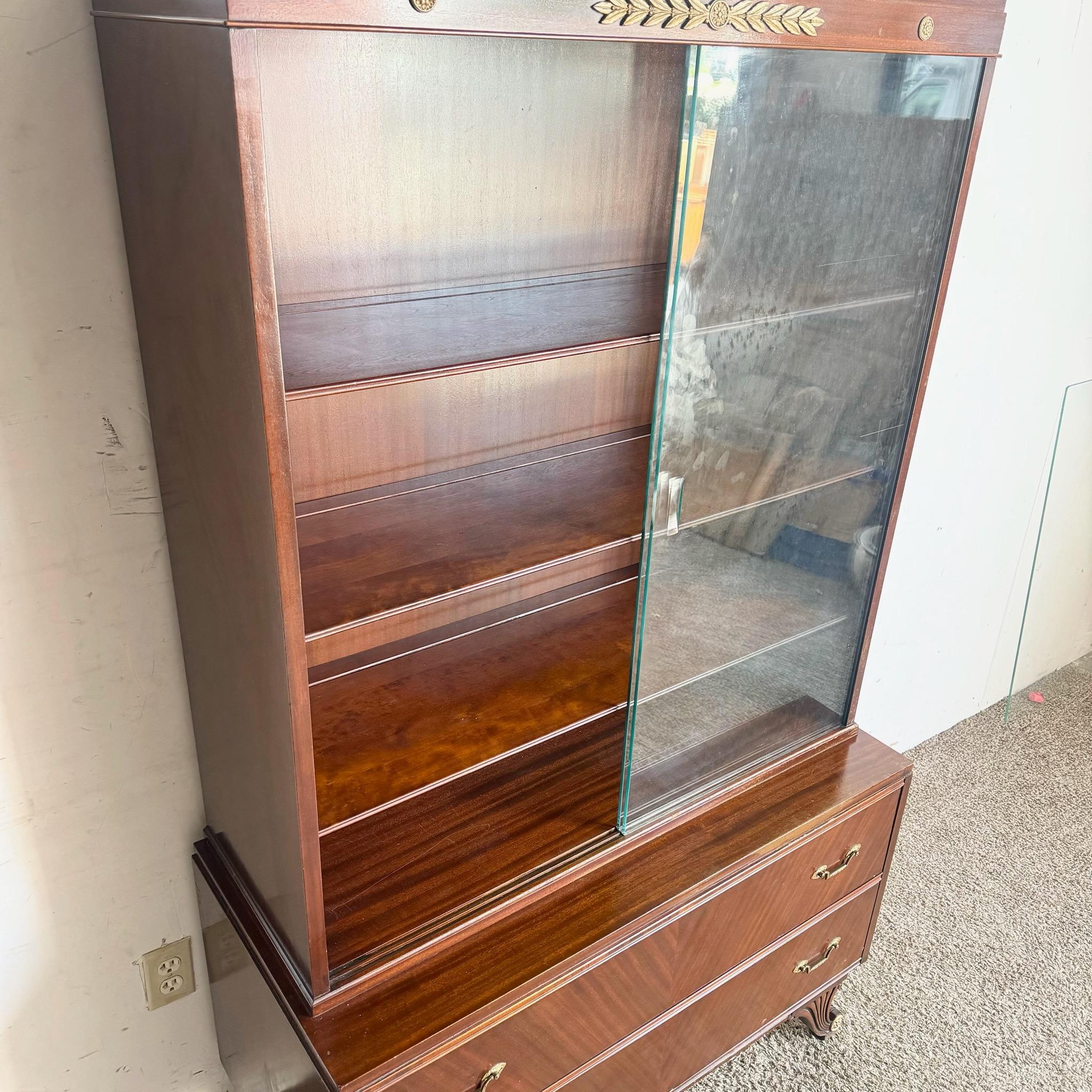 Mid-20th Century 1940s Federal Flamed Mahogany China/Display Cabinet by Rway