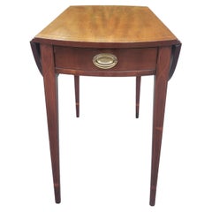 1940s Federal Mahohany and Satinwood Inlaid Pembroke Side Table