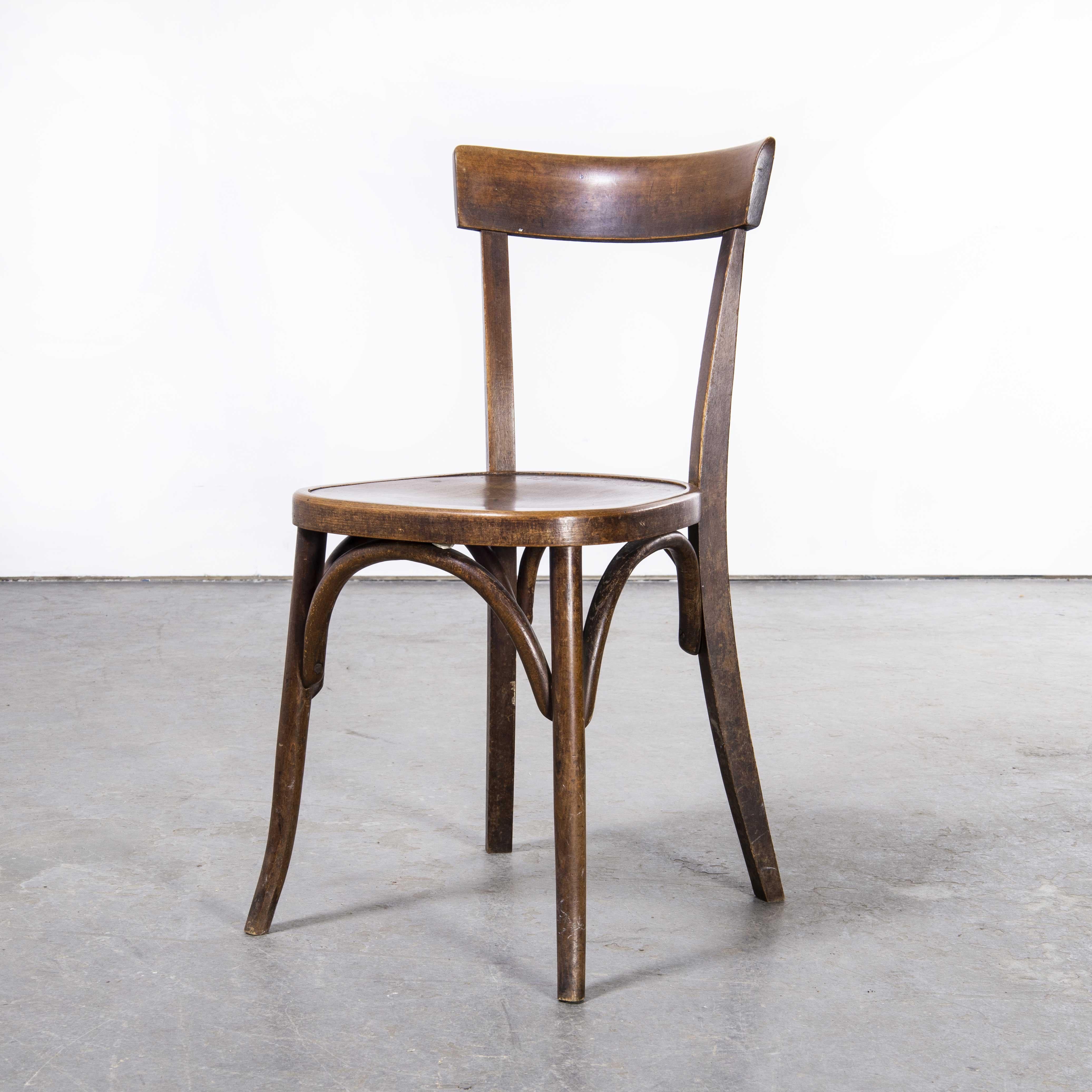 1940's Fischel French Bentwood Dark Walnut Dining Chairs, Set of Eight 3