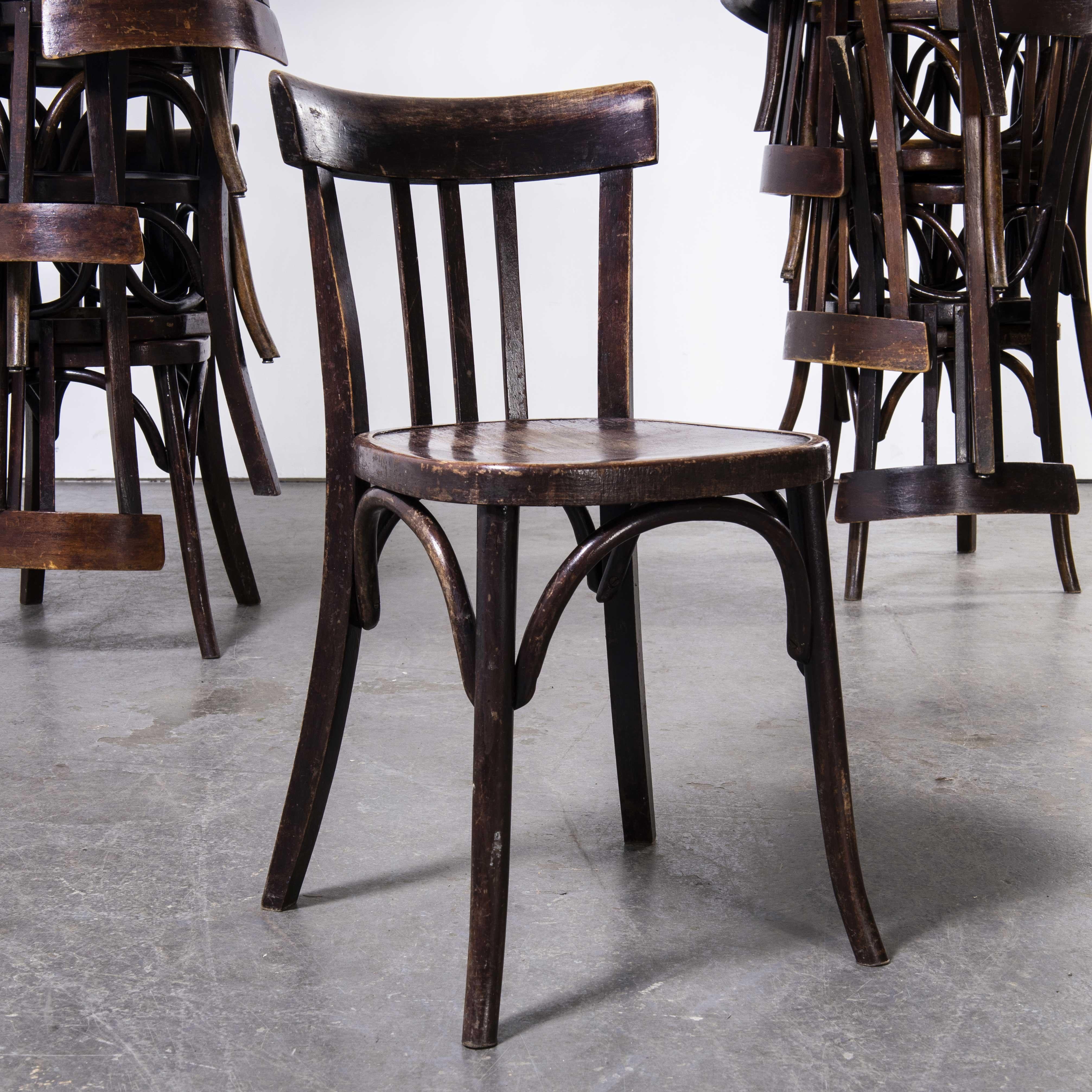 1940's Fischel French Bentwood Dark Walnut Dining Chairs, Various Quantities 4