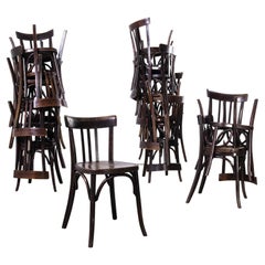 1940's Fischel French Bentwood Dark Walnut Dining Chairs, Various Quantities