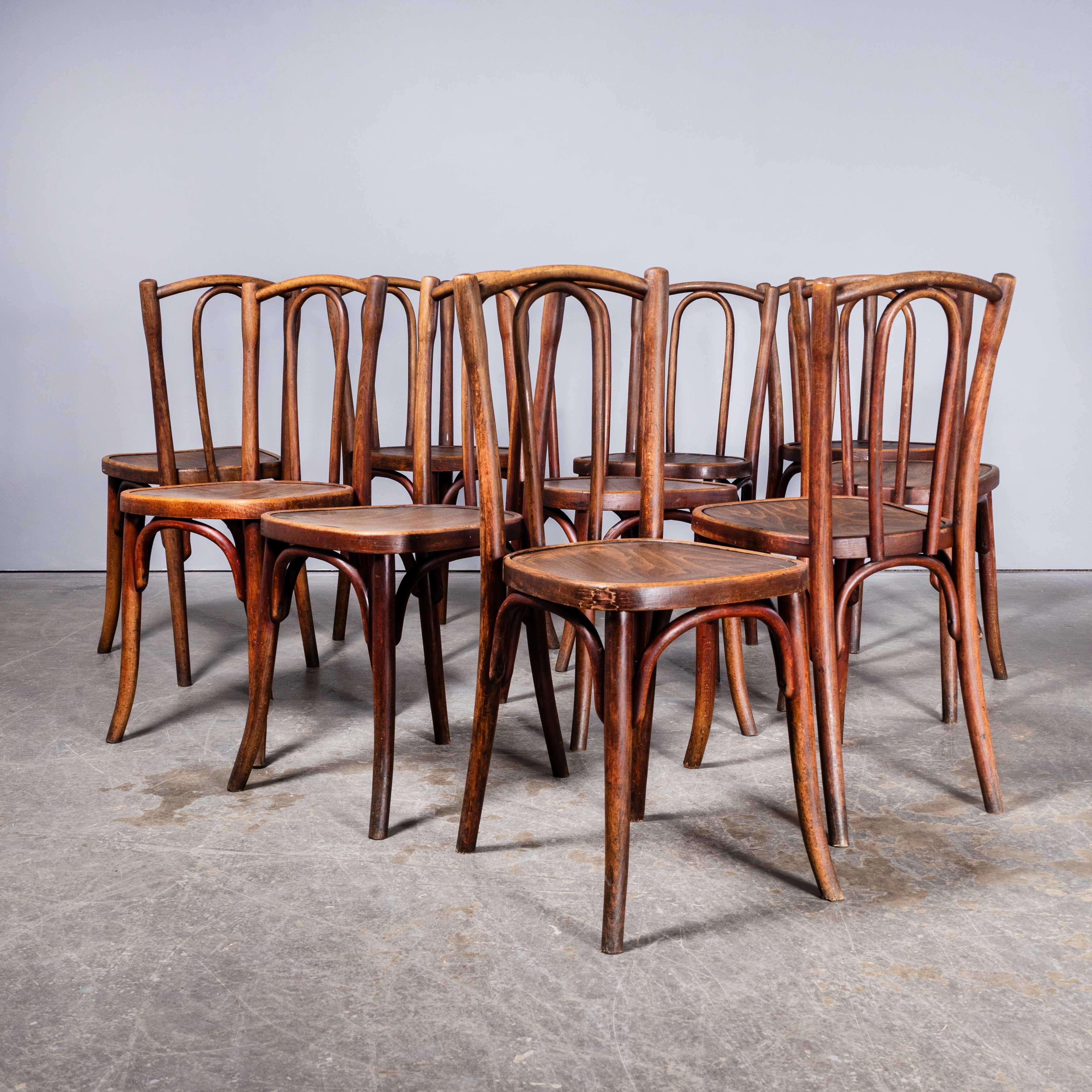 1940's Fischel French Bentwood Dining Chairs - Set Of Ten In Good Condition In Hook, Hampshire