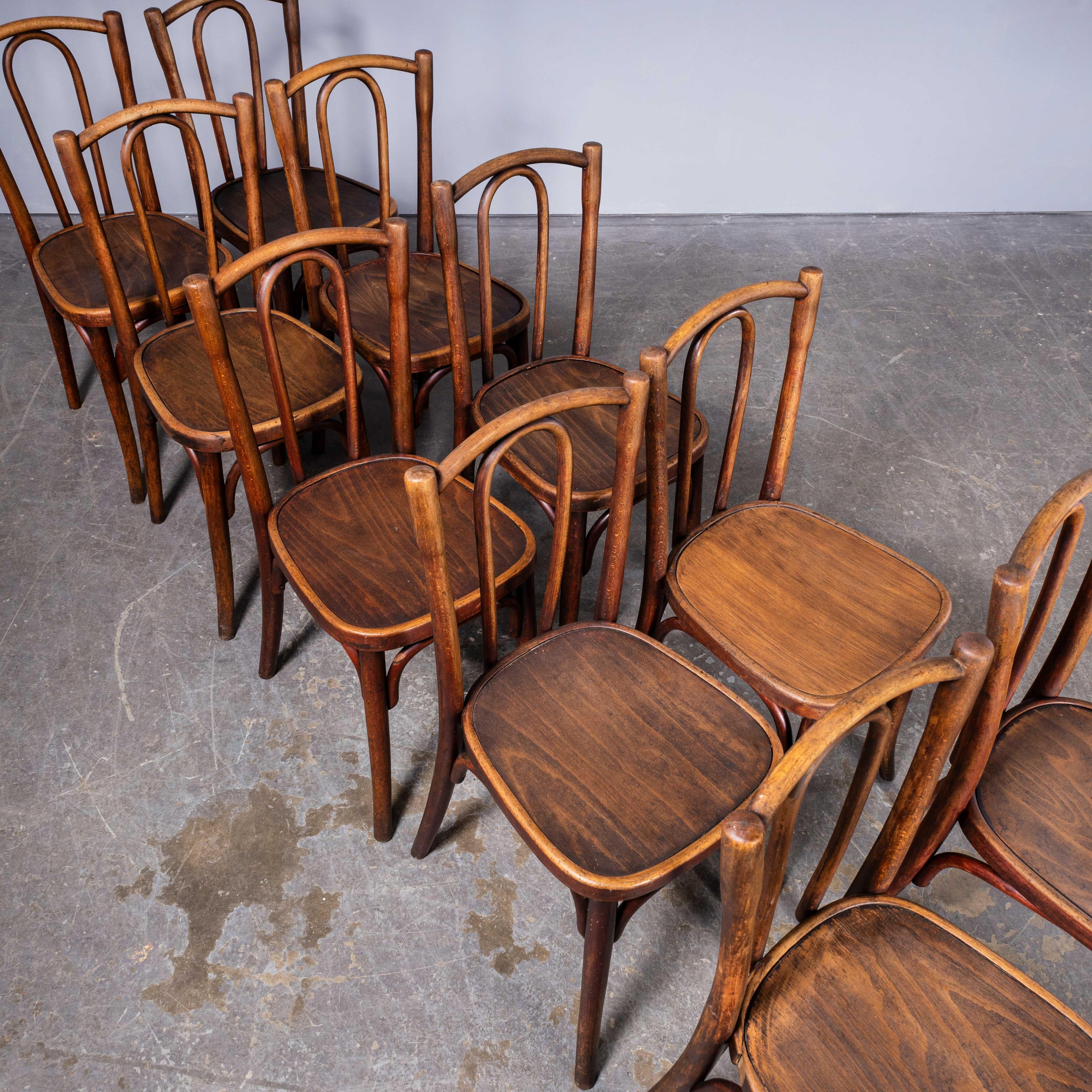 Mid-20th Century 1940's Fischel French Bentwood Dining Chairs - Set Of Ten