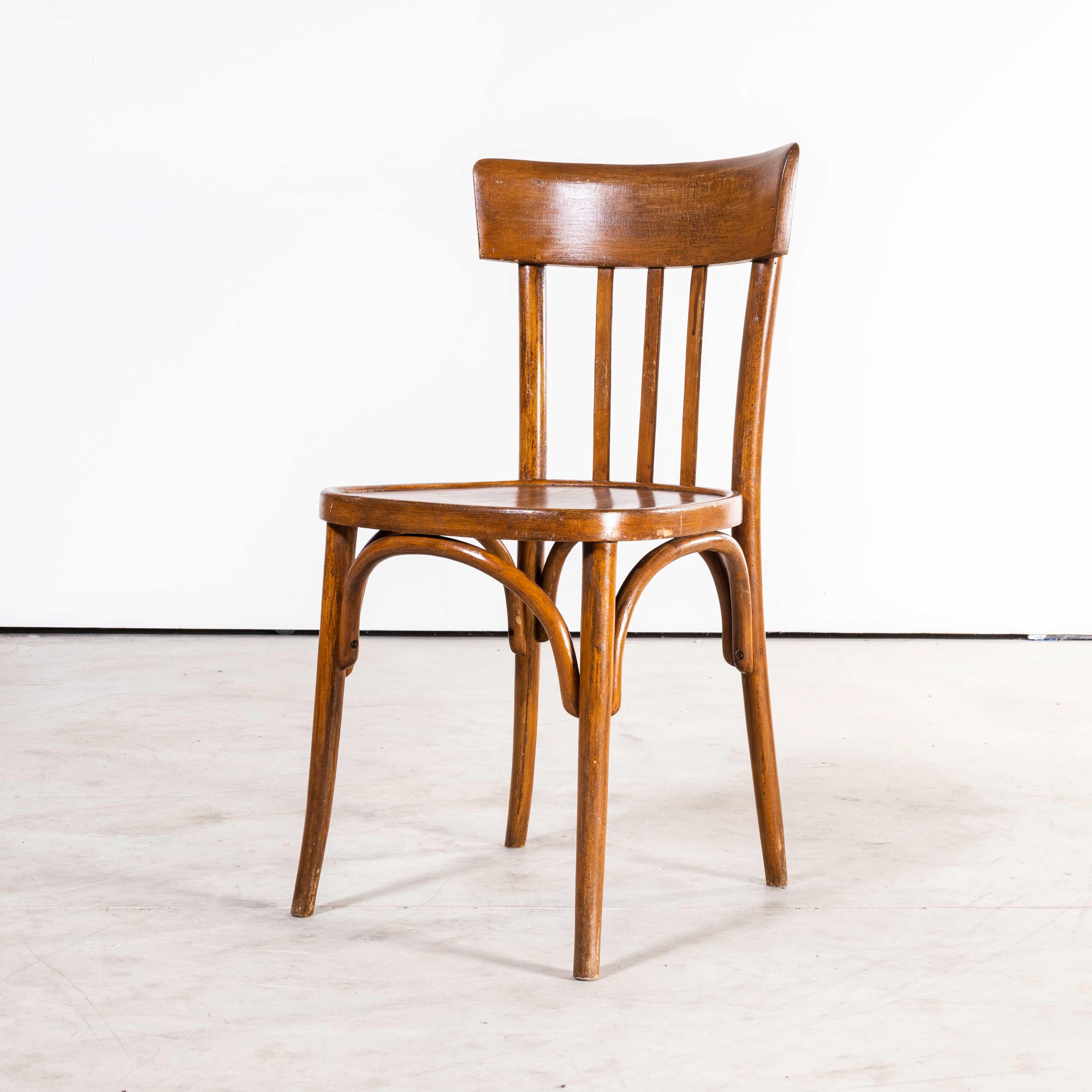 1940's Fischel French Deep Back Bentwood Dining Chairs, Set of Four 1