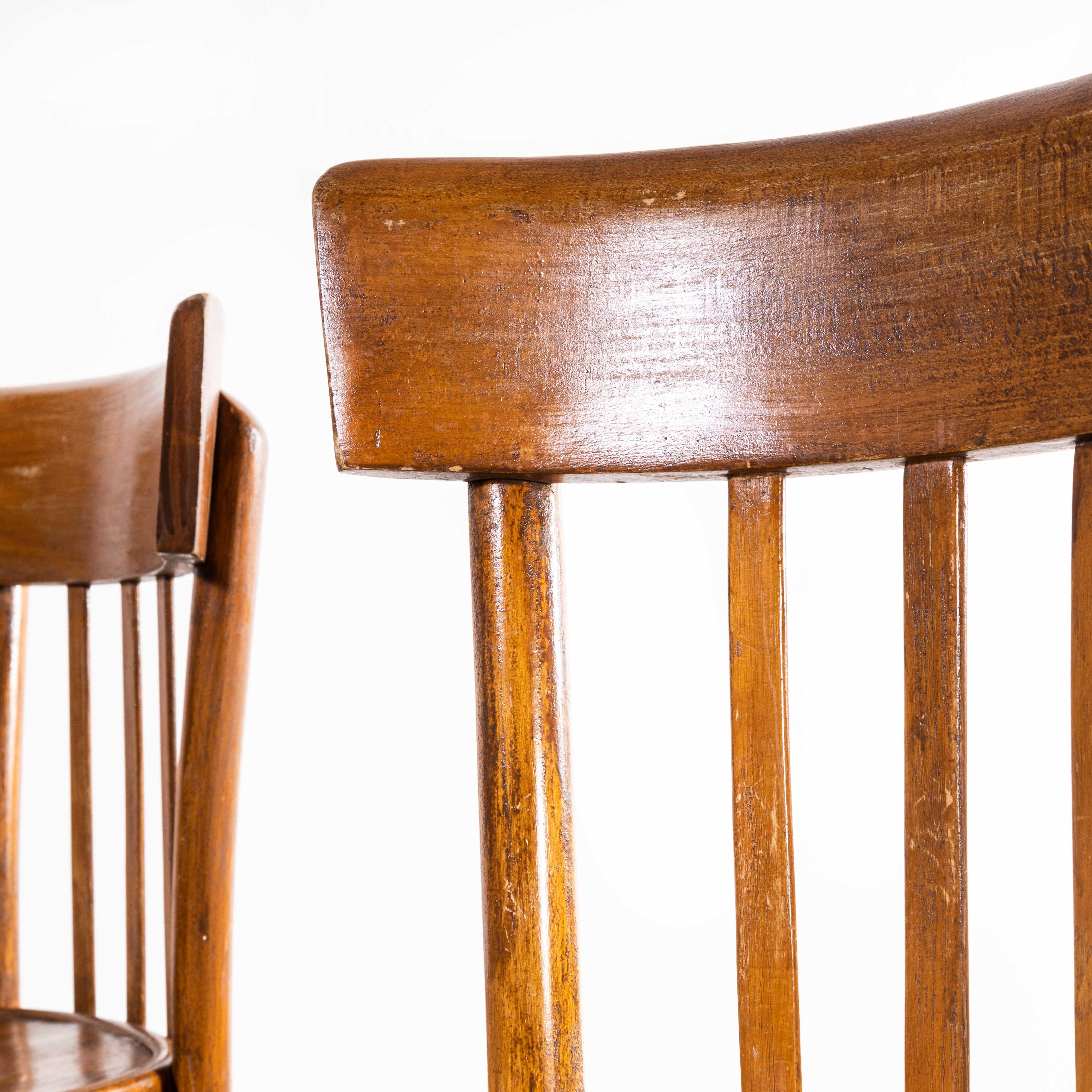 1940's Fischel French Deep Back Bentwood Dining Chairs, Set of Four 2