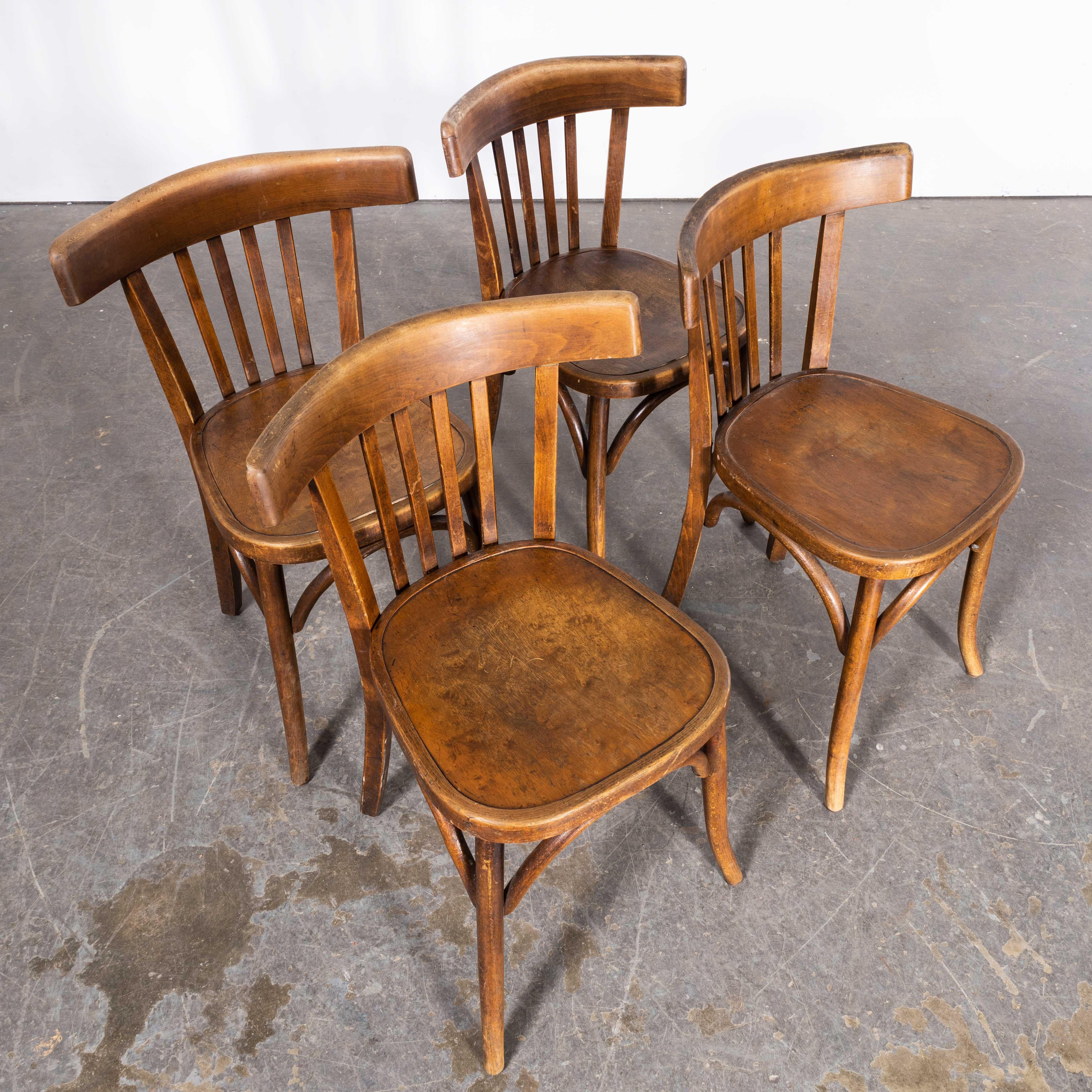 1940's Fischel French Deep Back Bentwood Dining Chairs - Set Of Four 2