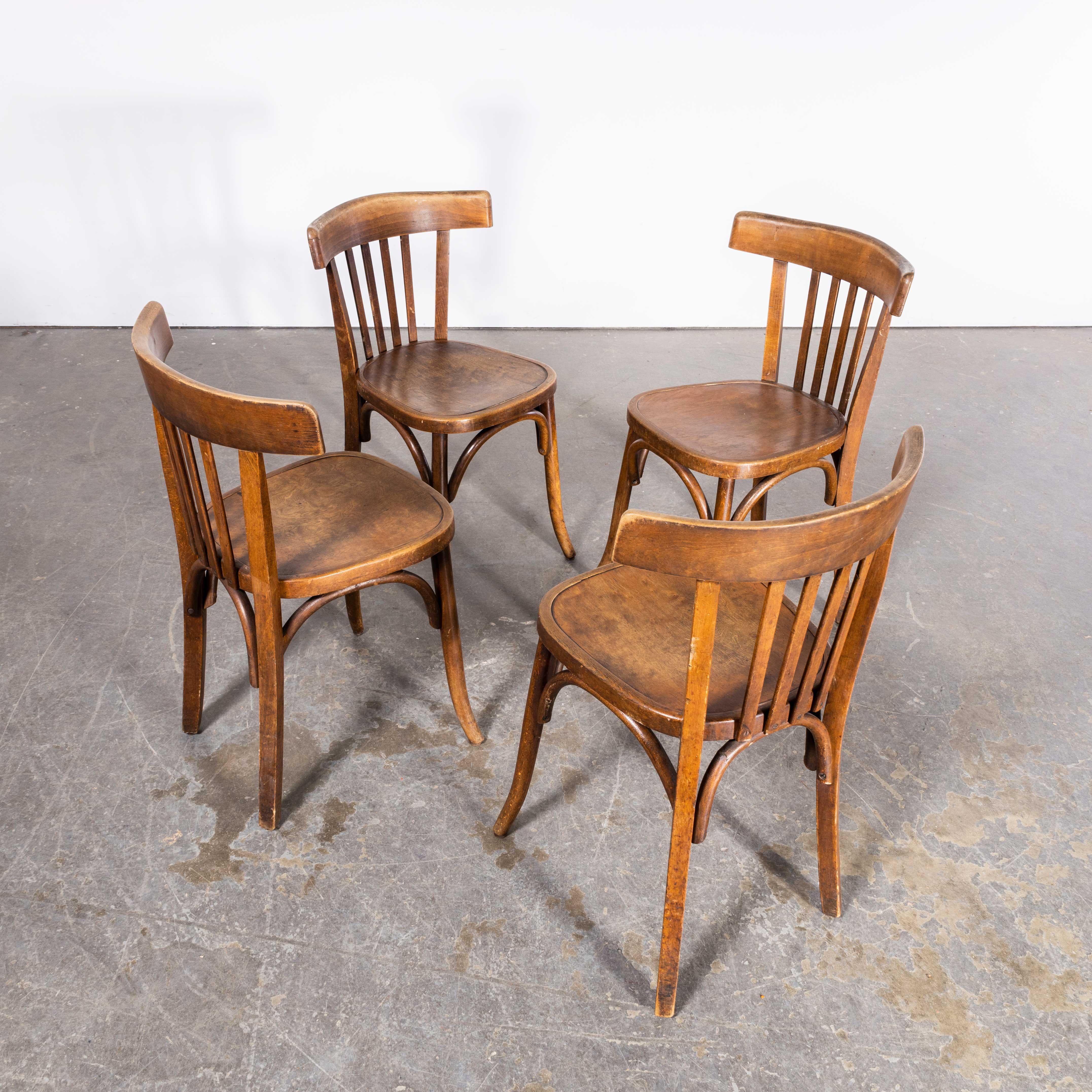 1940's Fischel French Deep Back Bentwood Dining Chairs - Set Of Four 3