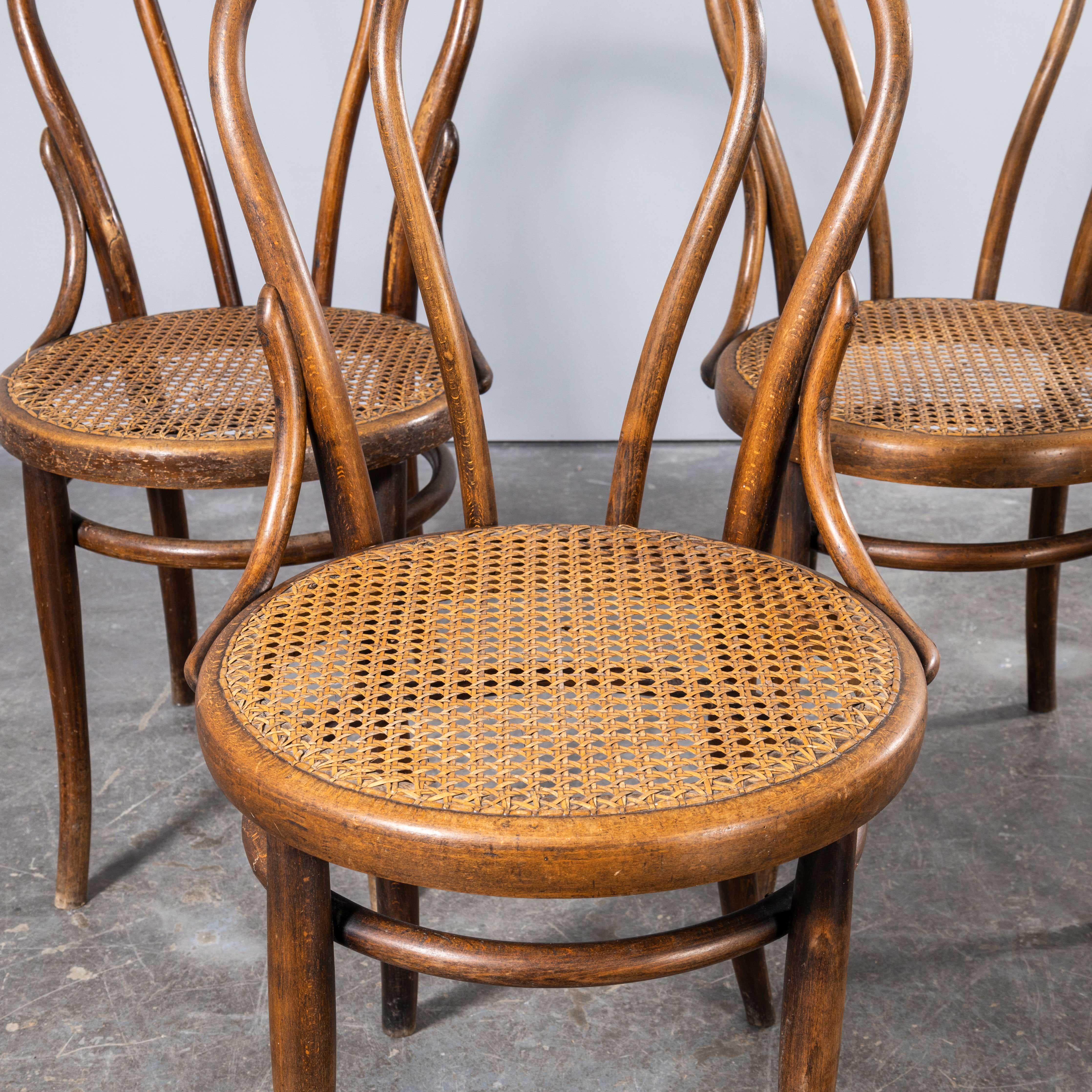 Mid-20th Century 1940's Fischel Hoop Backed Cane Seat Chair - Set Of Three