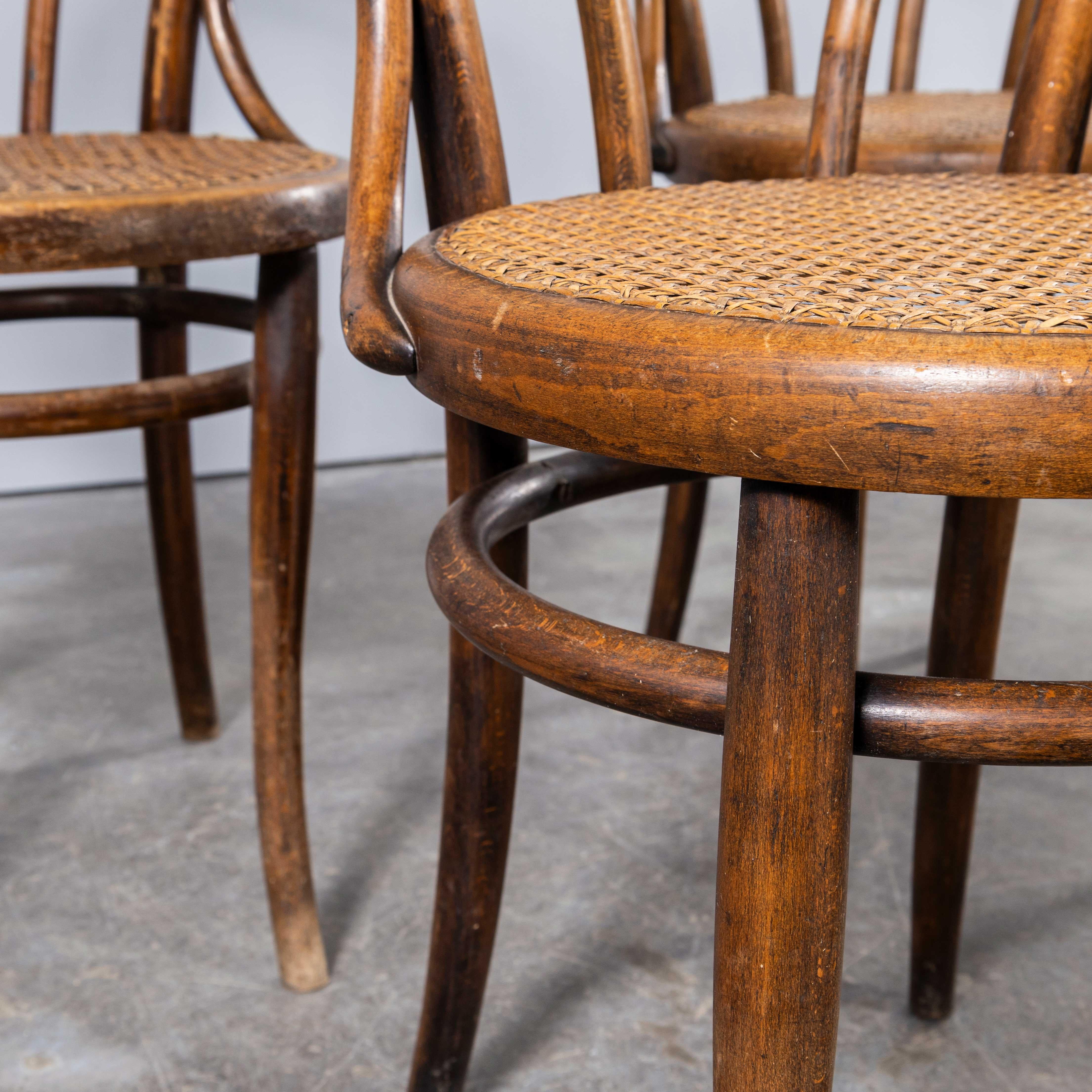 Beech 1940's Fischel Hoop Backed Cane Seat Chair - Set Of Three