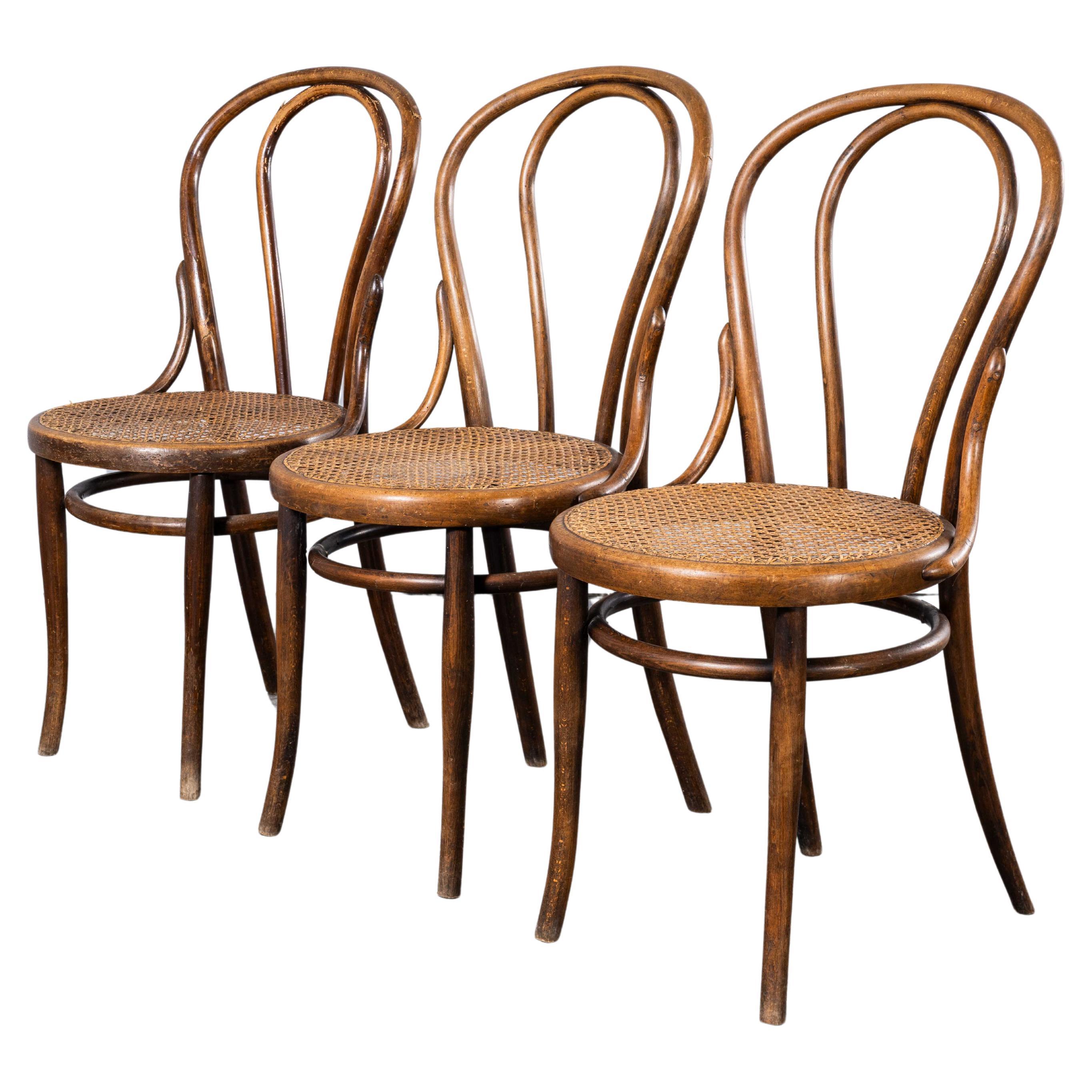1940's Fischel Hoop Backed Cane Seat Chair - Set Of Three