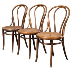 1940's Fischel Hoop Backed Cane Seat Stuhl - Set von drei