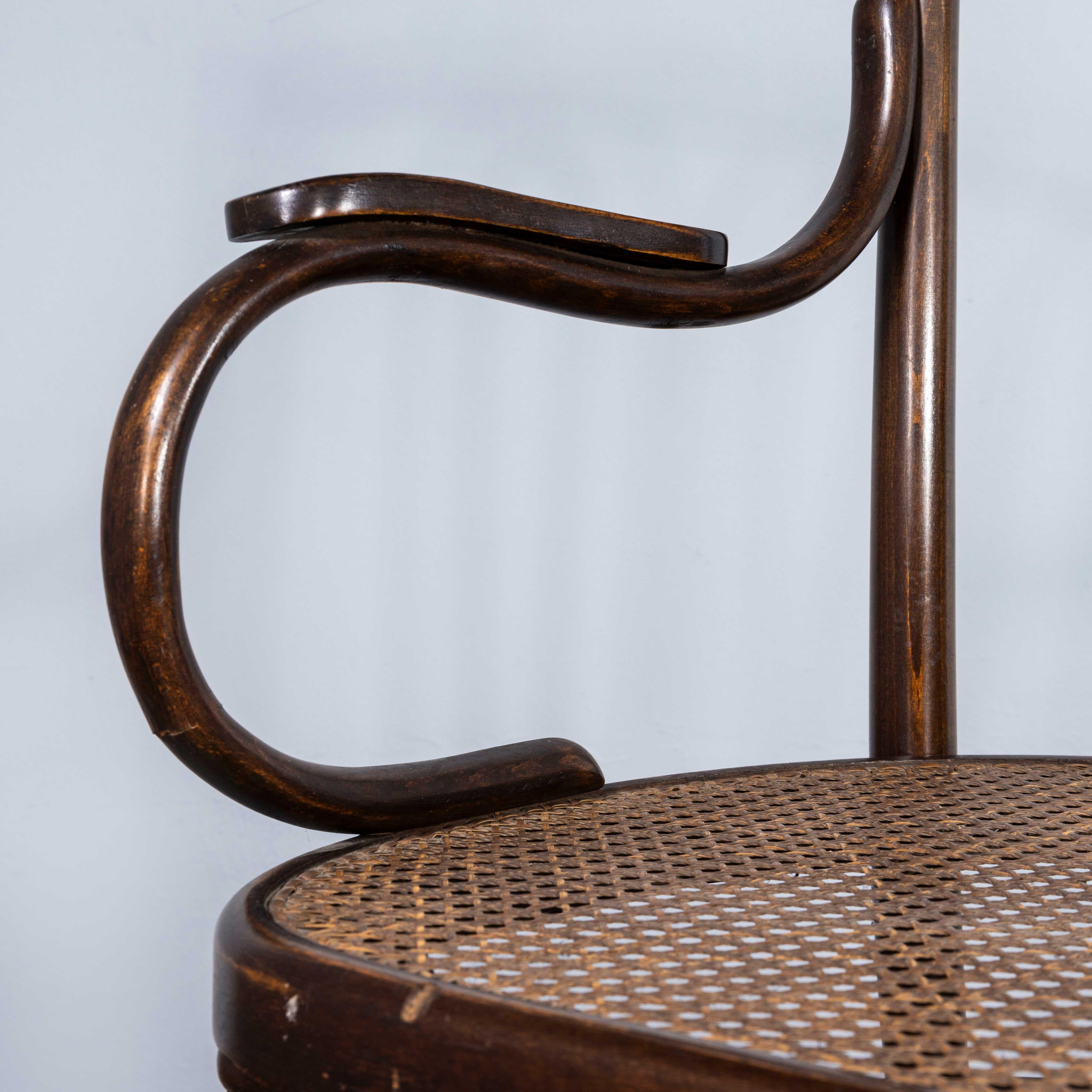 1940's Fischel Hooped Cane Seated Original Classic Bench

1940's Fischel Hooped Cane Seated Original Classic Bench. The process of steam bending beech to create elegant chairs was discovered and developed by Thonet, but when its patents expired in