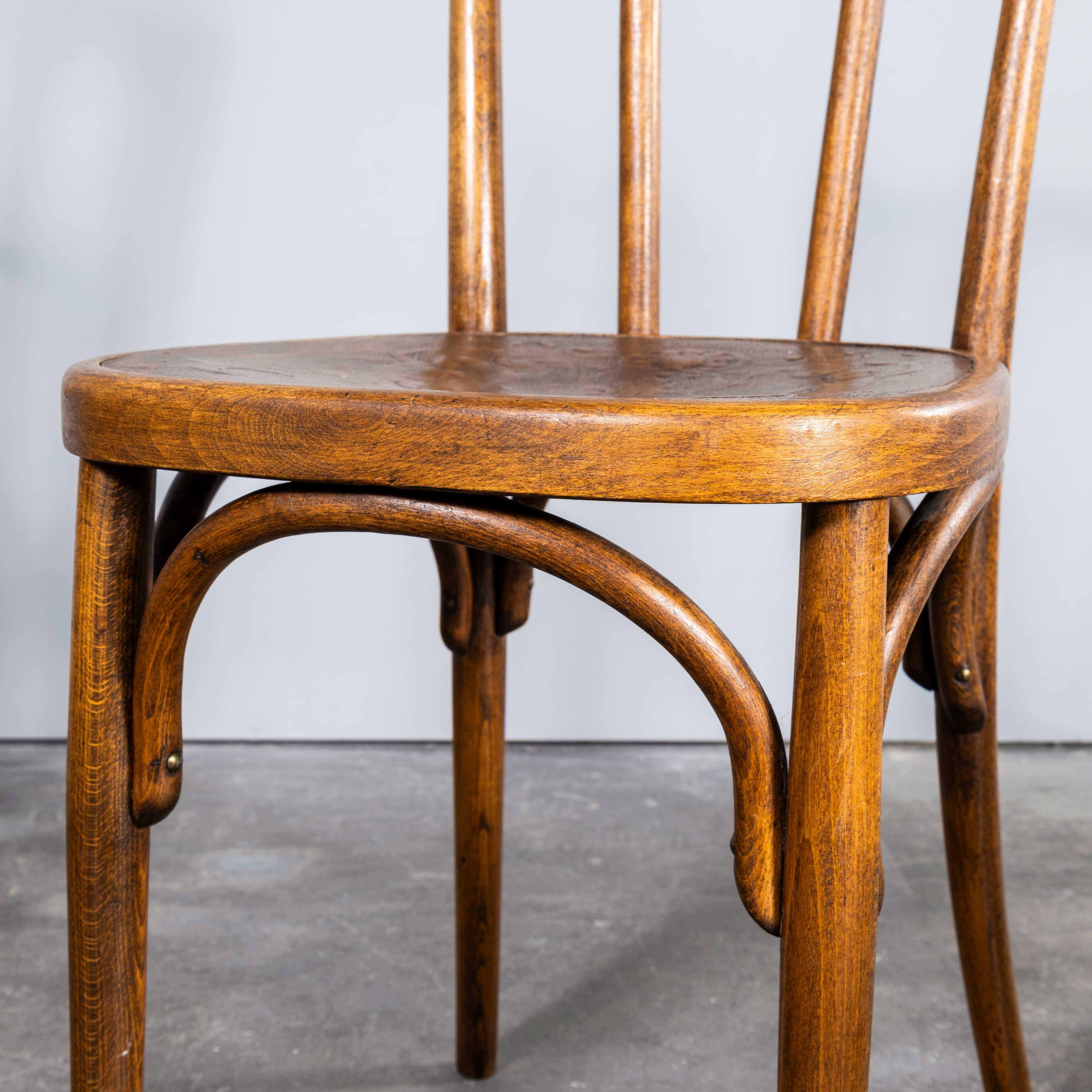 1940's Fischel Original Single Hoop Bentwood Chairs - Set Of Six 6