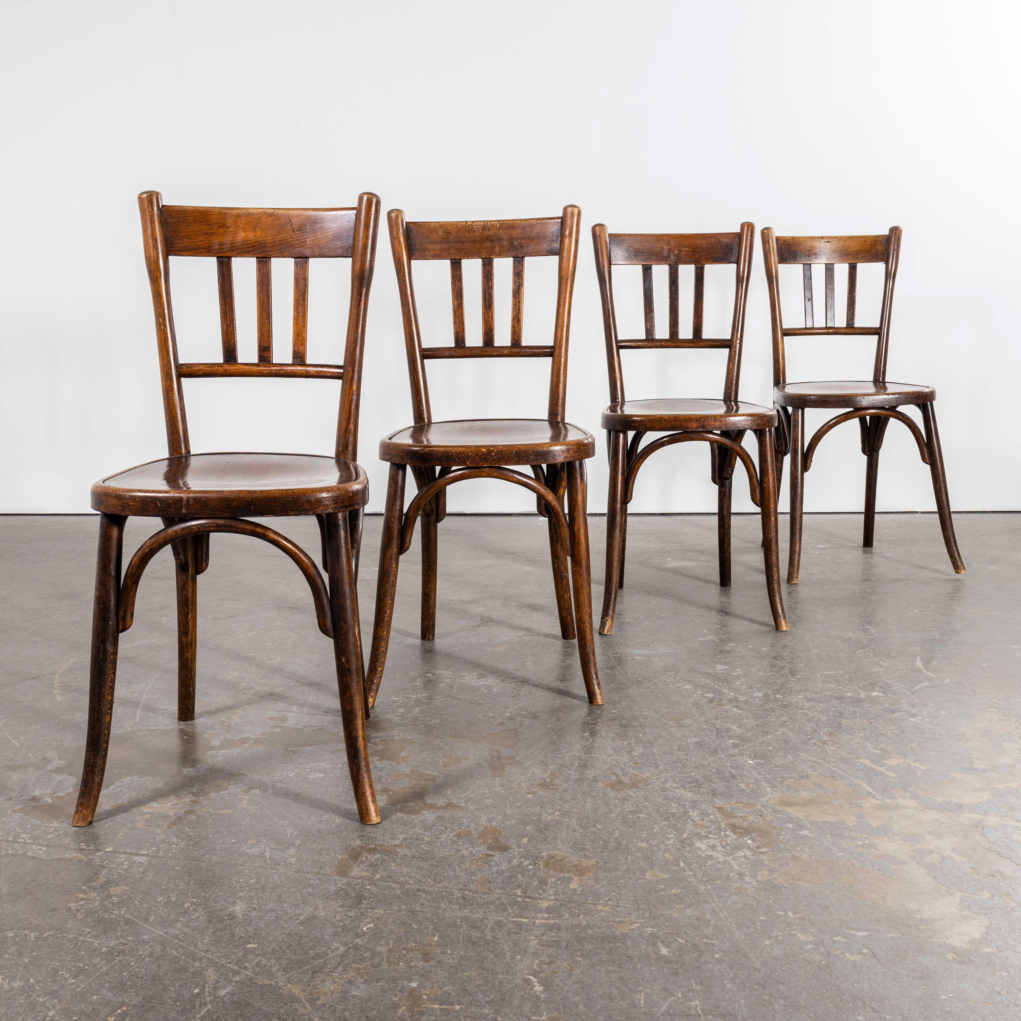 French 1940's Fischel Provence  Bentwood Dining Chairs - Set Of Four