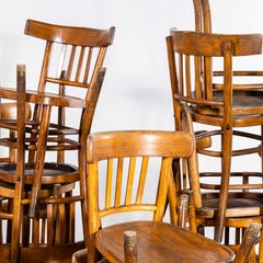 1940's Fischel Stamped Honey Oak Bentwood Dining Chairs - Good Qty