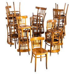 1940's Fischel Stamped Honey Oak Bentwood Dining Chairs - Good Qty