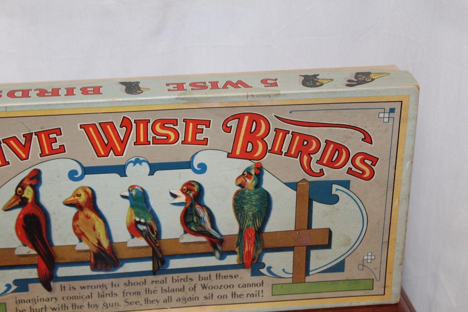American 1940s Five Wise Birds Parker Brothers Target Game