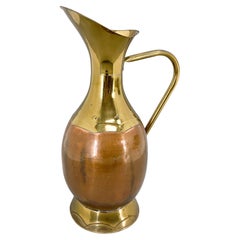 Retro 1940's Floor Brass & Copper Water Jug, Belgium