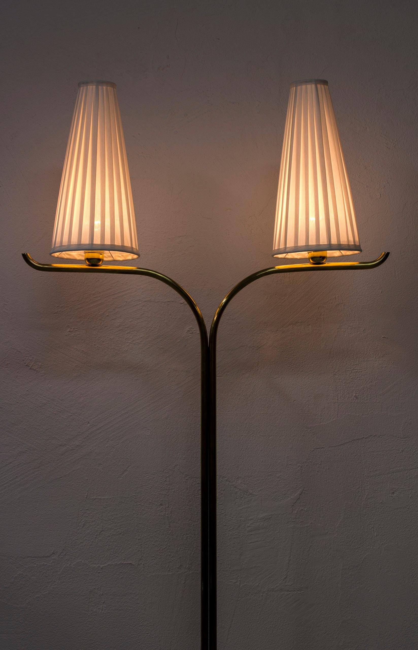 Brass 1940s Floor Lamp by G. A. Berg