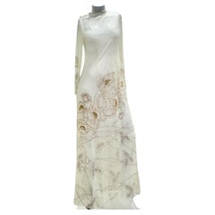 1940s Floral Motif Beaded Sheer Gown