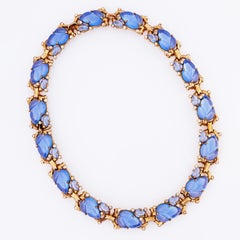 1940s Floraleaf Fruit Salad Choker Necklace By Alfred Philippe for Crown Trifari